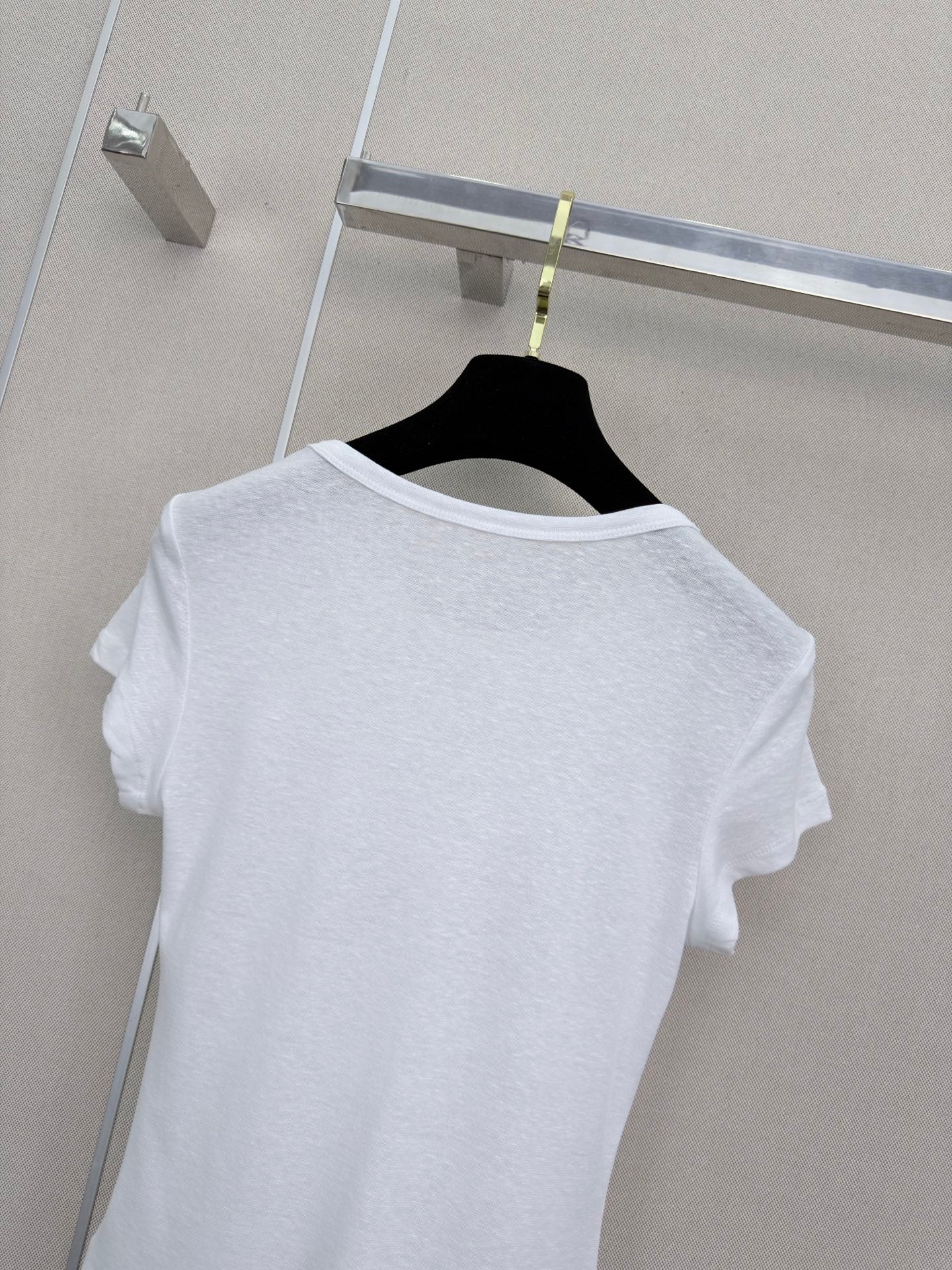 26 New Style: Beaded & Sequined Letter Crewneck Short-Sleeve Top