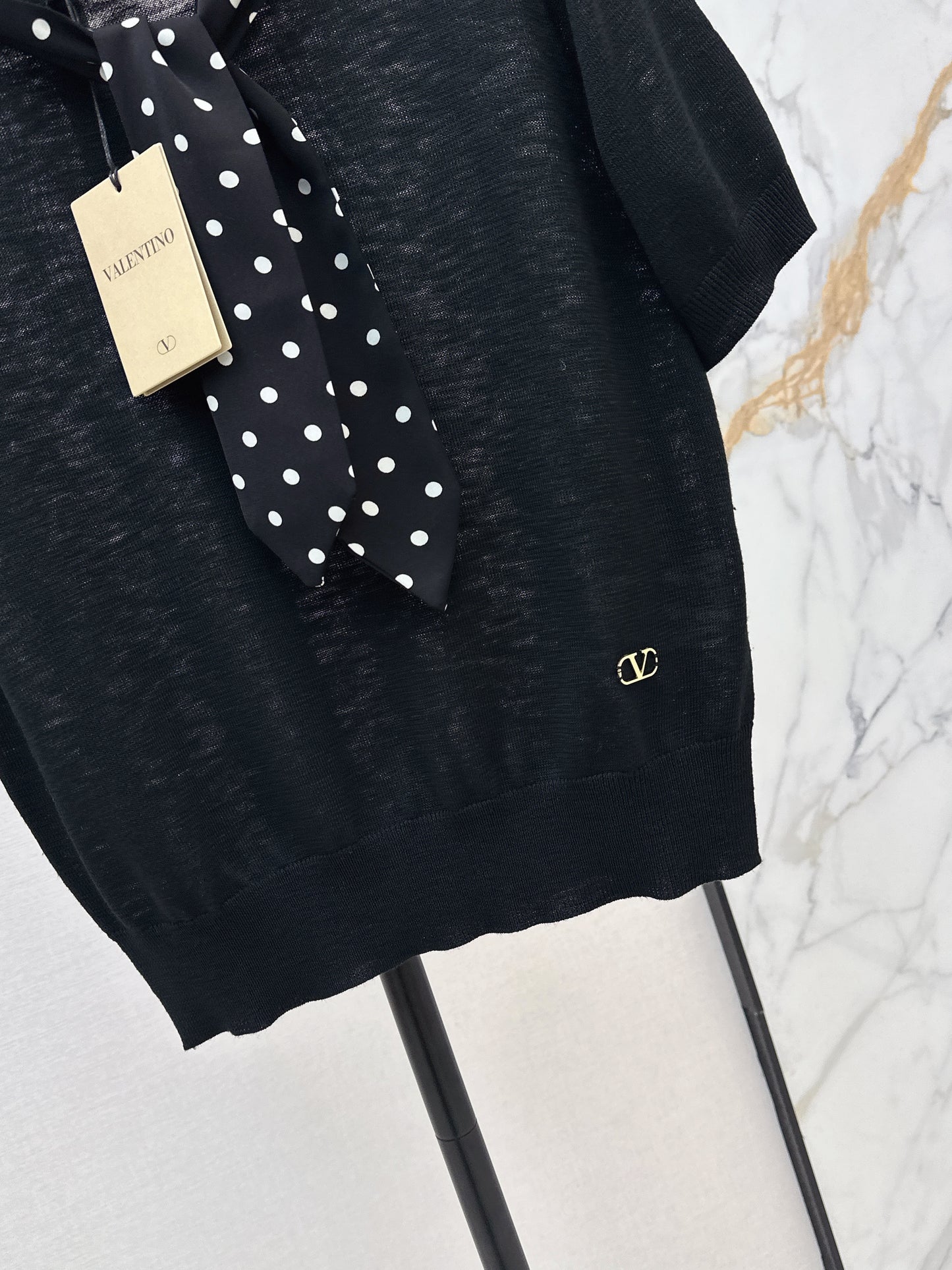 26SS — New Polka-Dot Short-Sleeve Top with Streamers