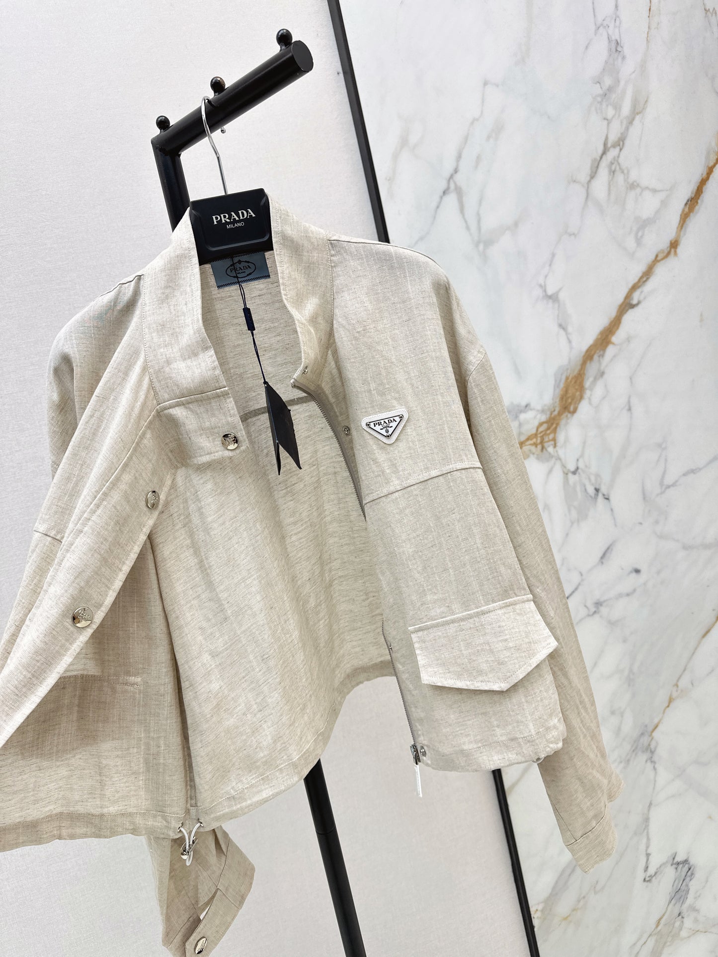 New short, high-quality linen jacket