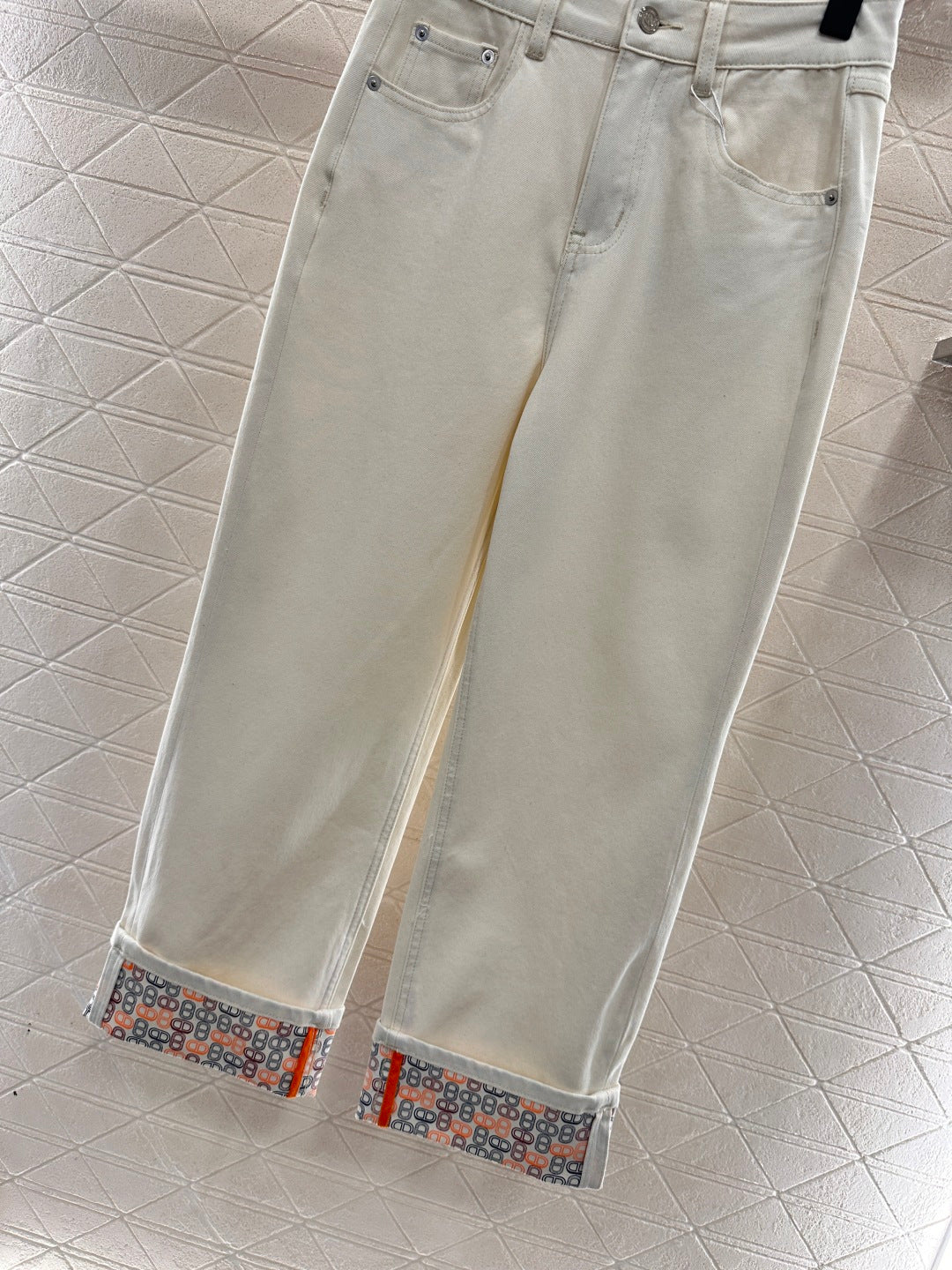 26NEW Folded Hem Straight Leg Trousers