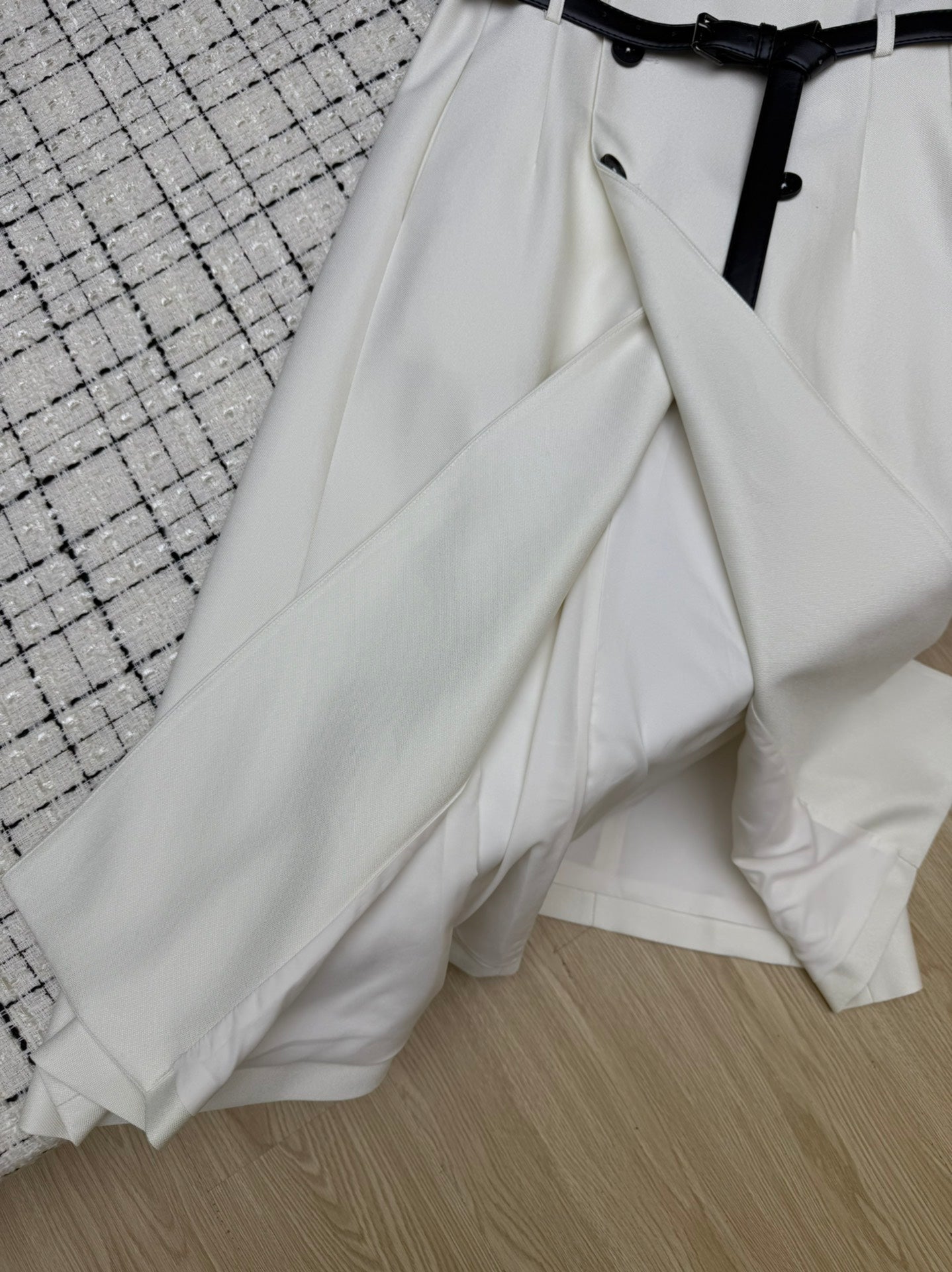 Lapel collar double-breasted long dress