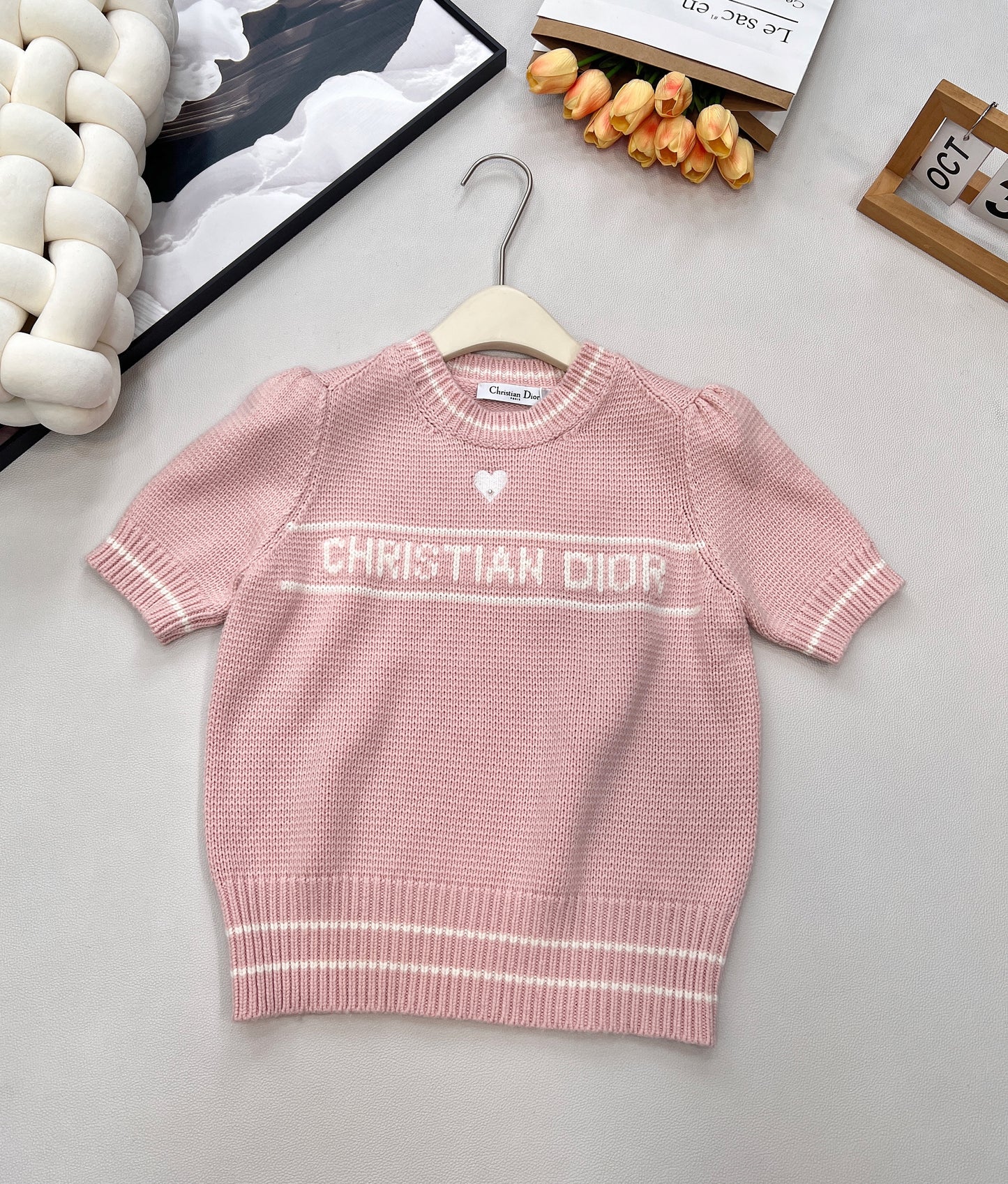 26NEW Embroidered Knit Short Sleeve