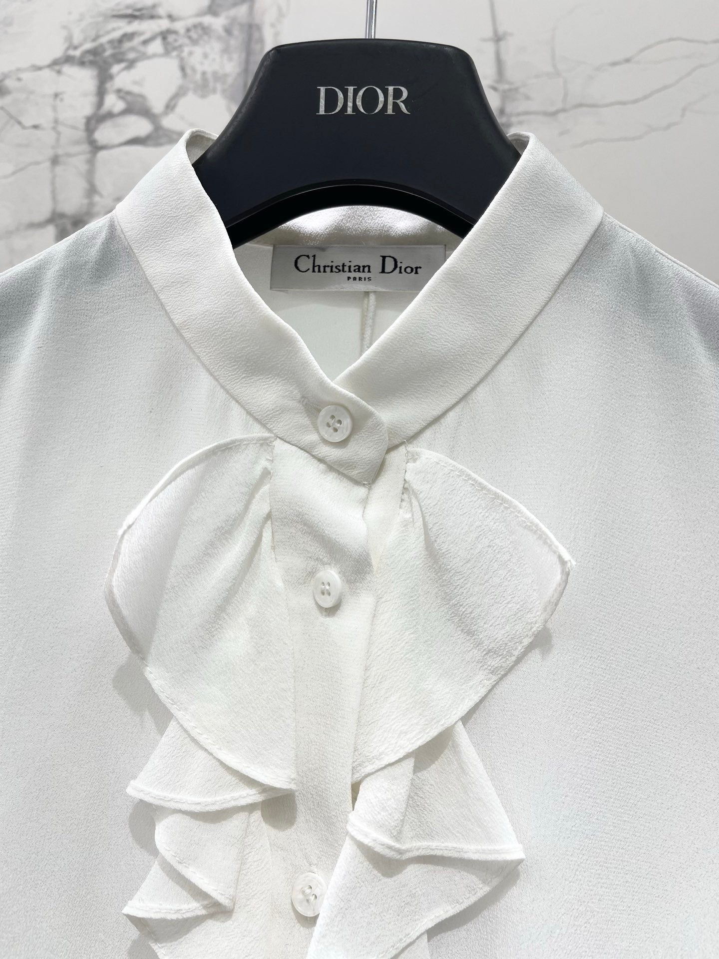 26NEW Silk Ruffle Shirt