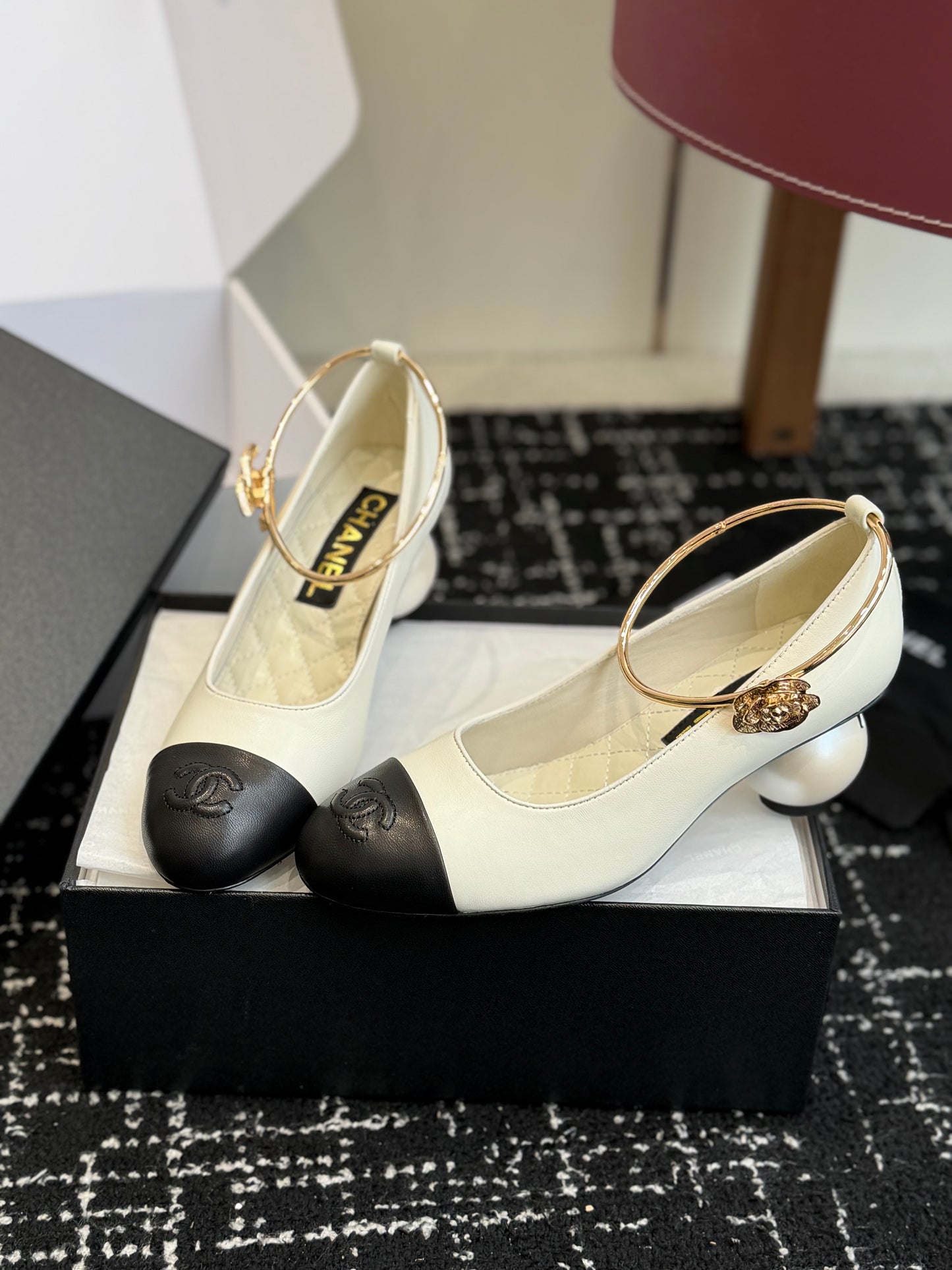 26NEW Spring/Summer Mary Jane Shoes with Large Pearl Heels