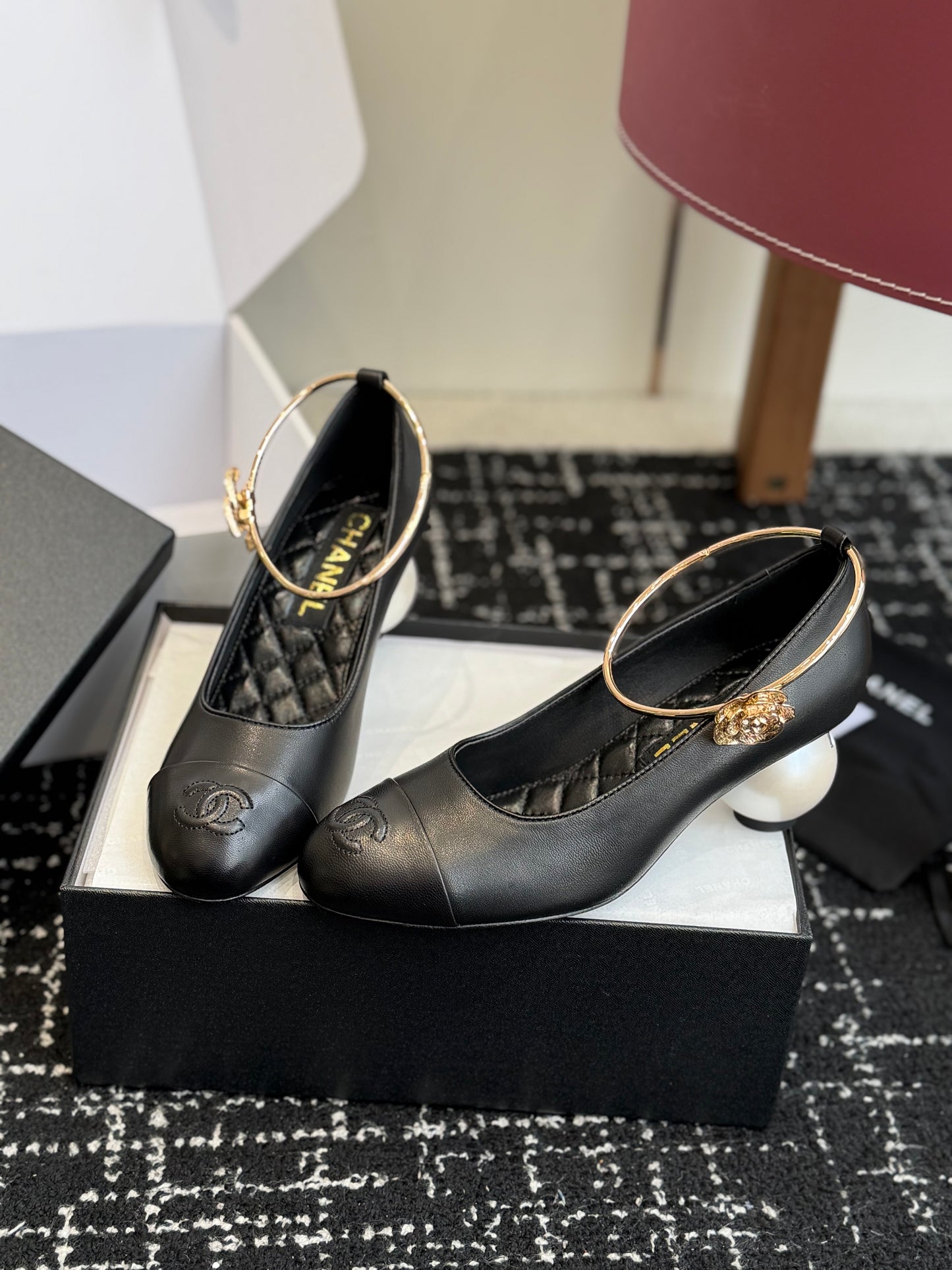 26NEW Spring/Summer Mary Jane Shoes with Large Pearl Heels