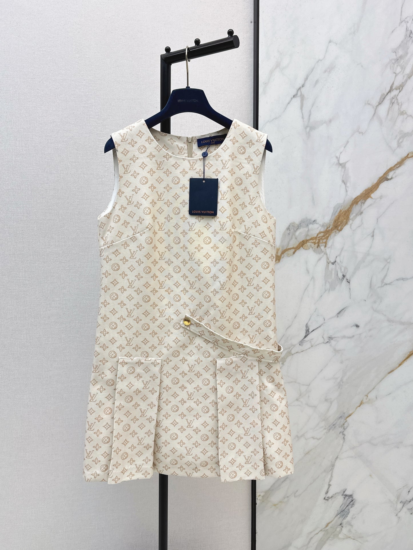 26SS Classic Print Sleeveless Vest Dress