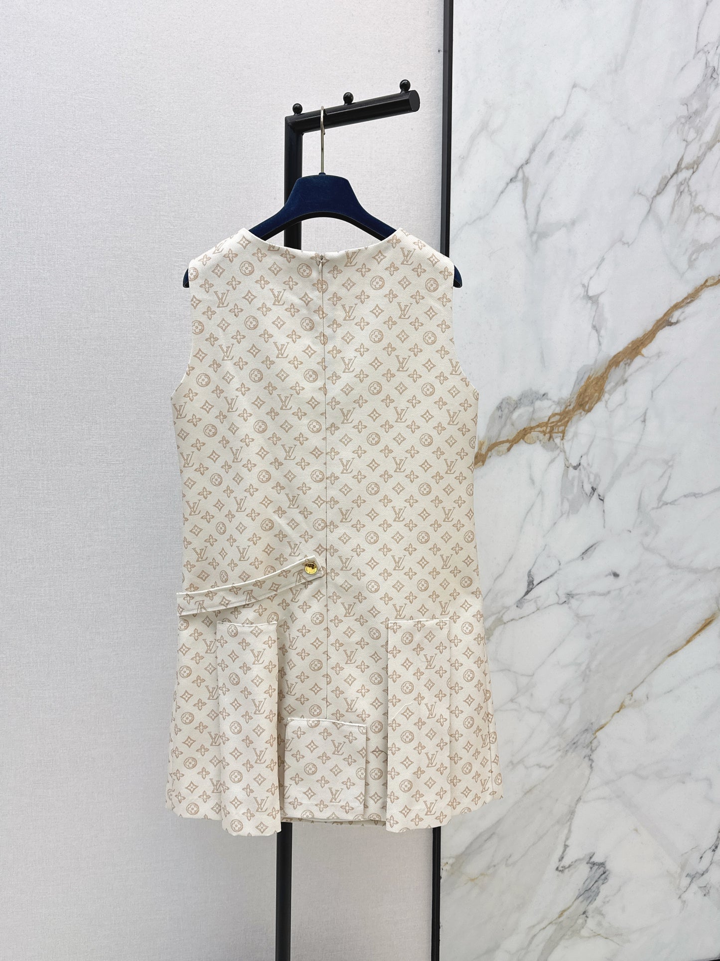 26SS Classic Print Sleeveless Vest Dress