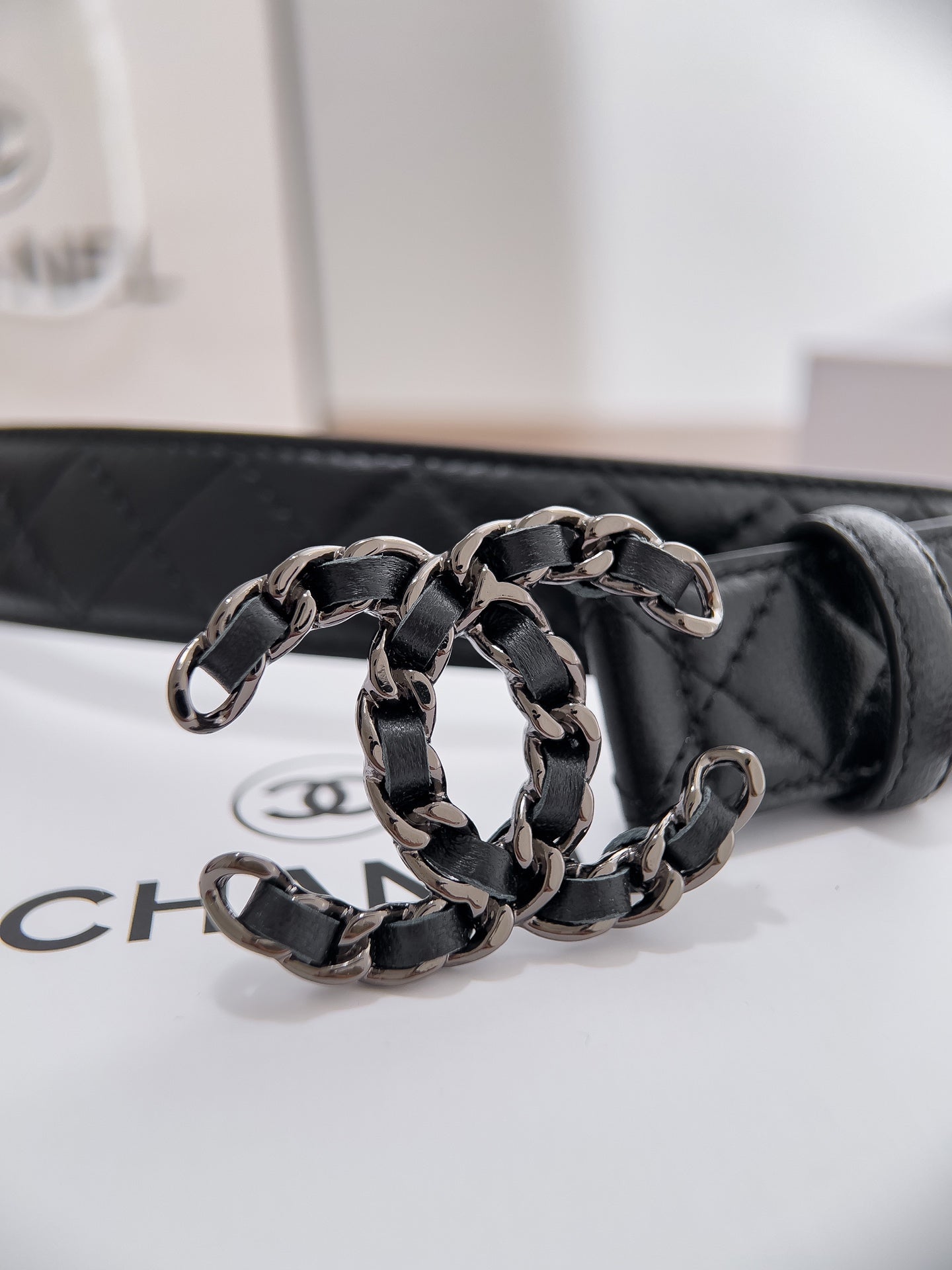 Women's chain buckle belt, 3.0cm