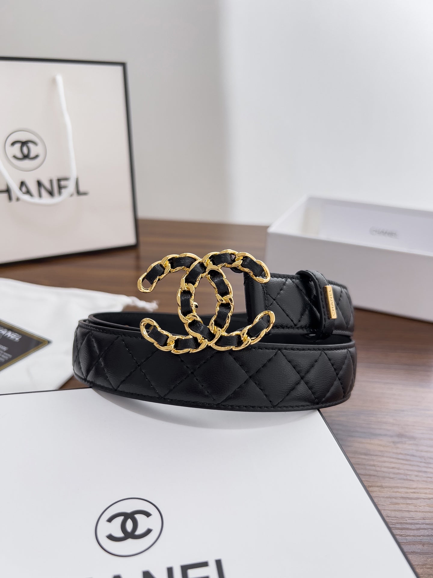 Women's chain buckle belt, 3.0cm
