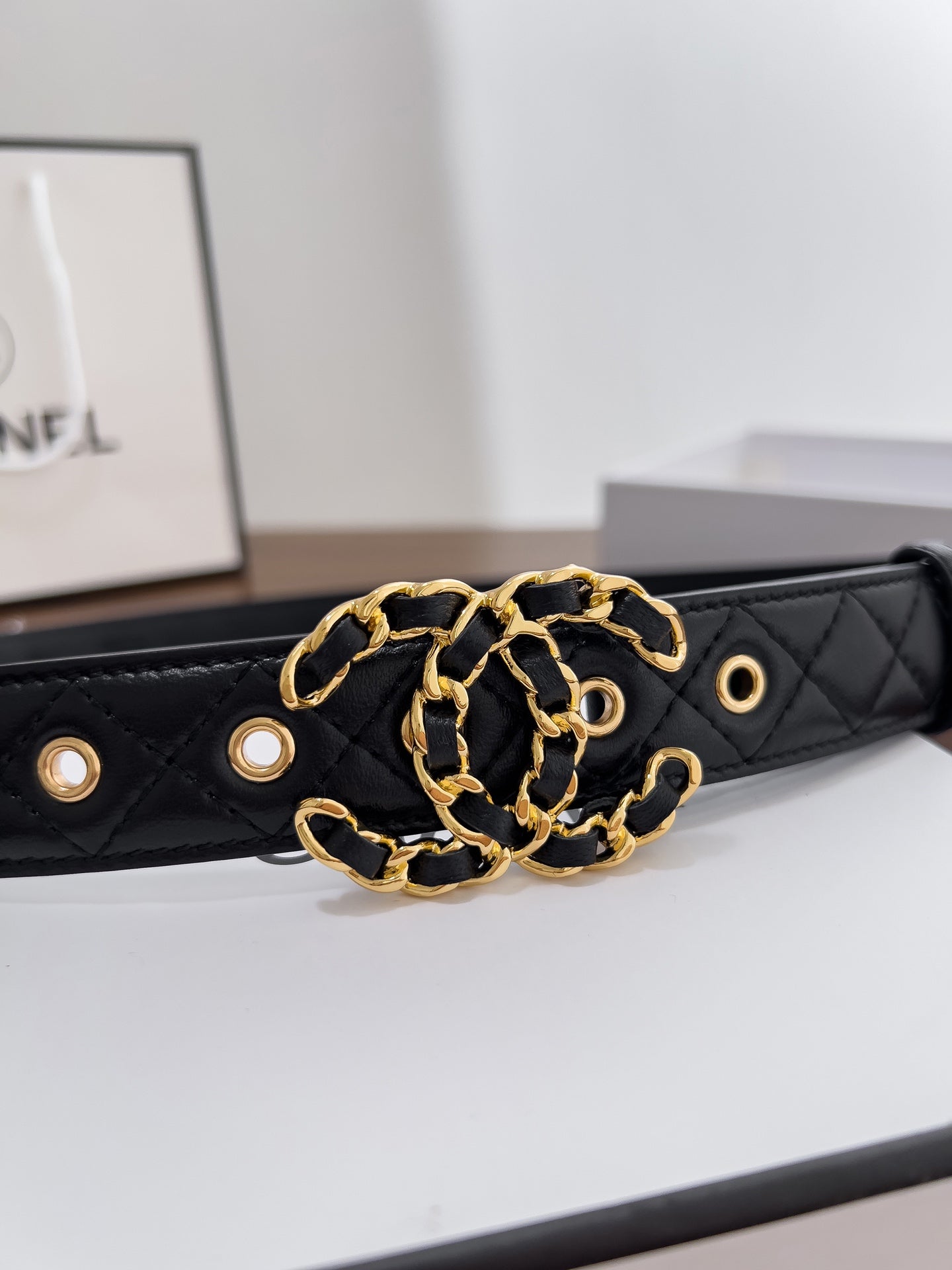 Women's chain buckle belt, 3.0cm