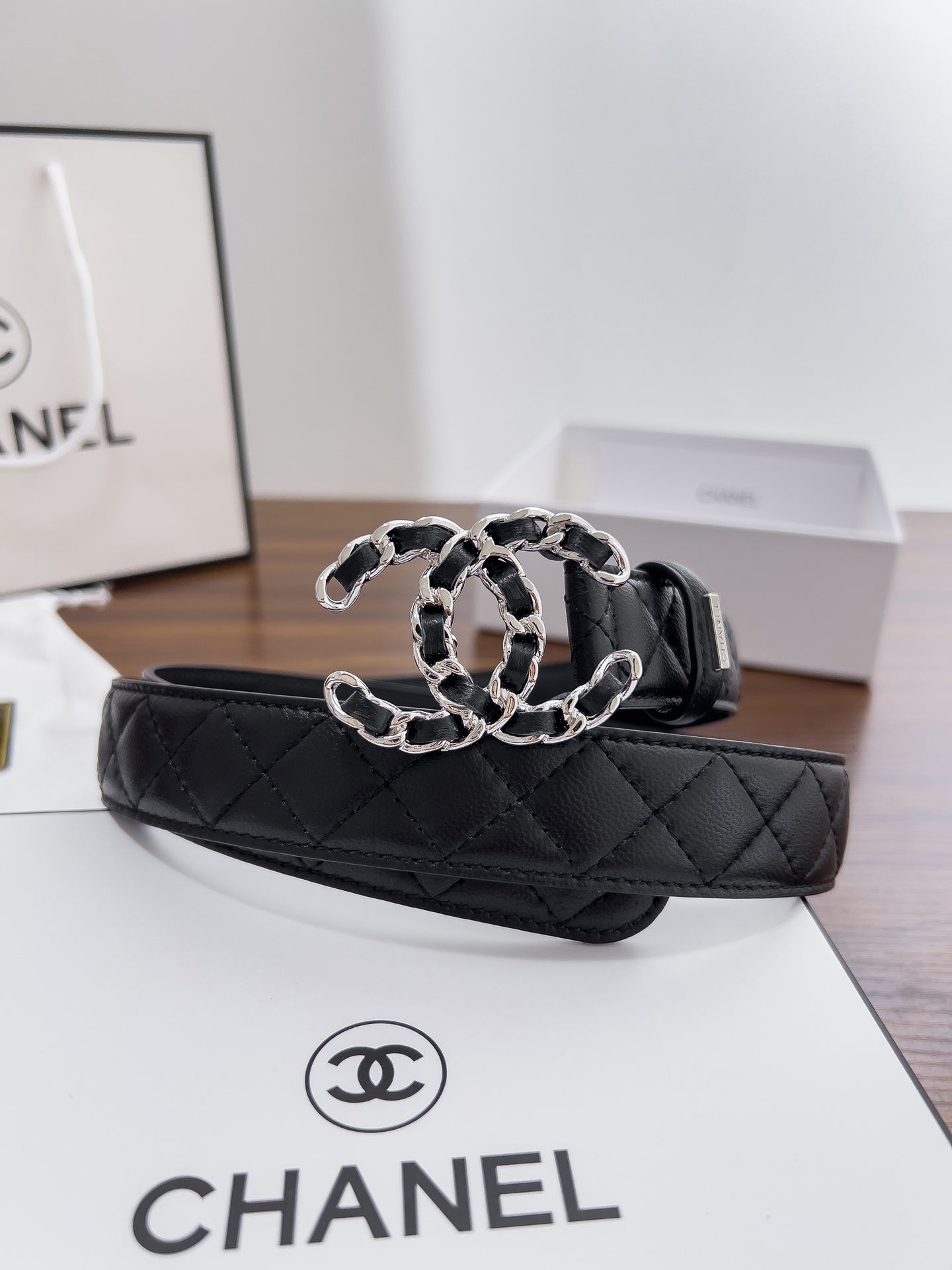 Women's chain buckle belt, 3.0cm