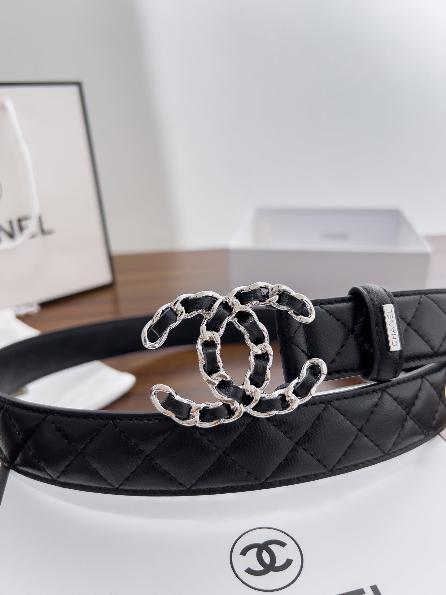 Women's chain buckle belt, 3.0cm