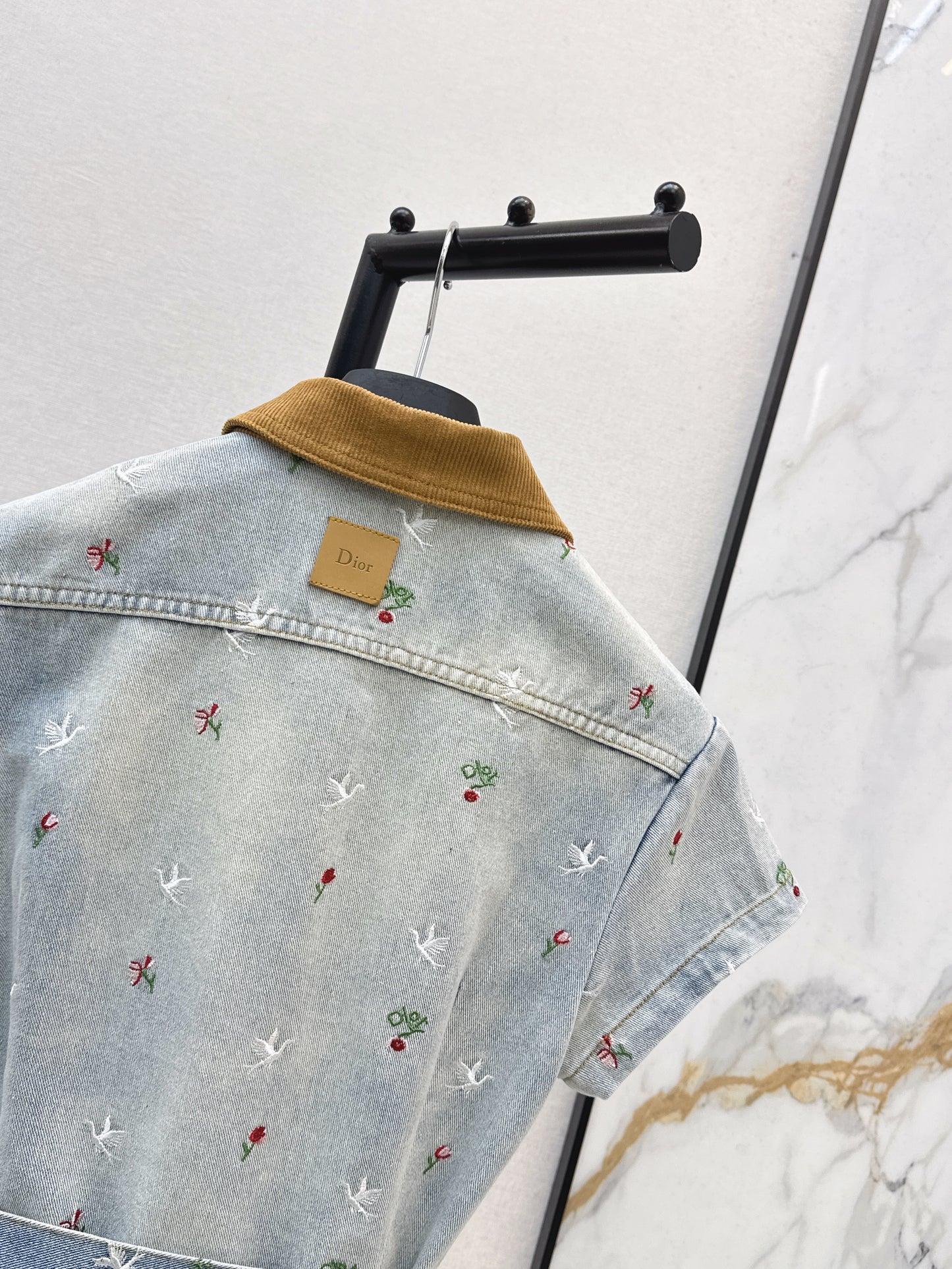 26SS Heavyweight Embroidered Denim Dress