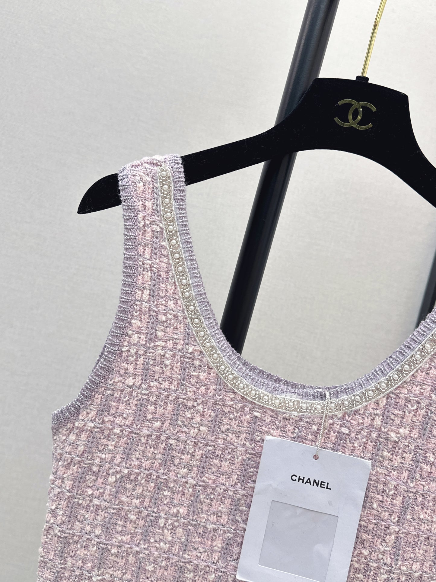 26SS New Arrival: Iridescent Knitted Vest Dress