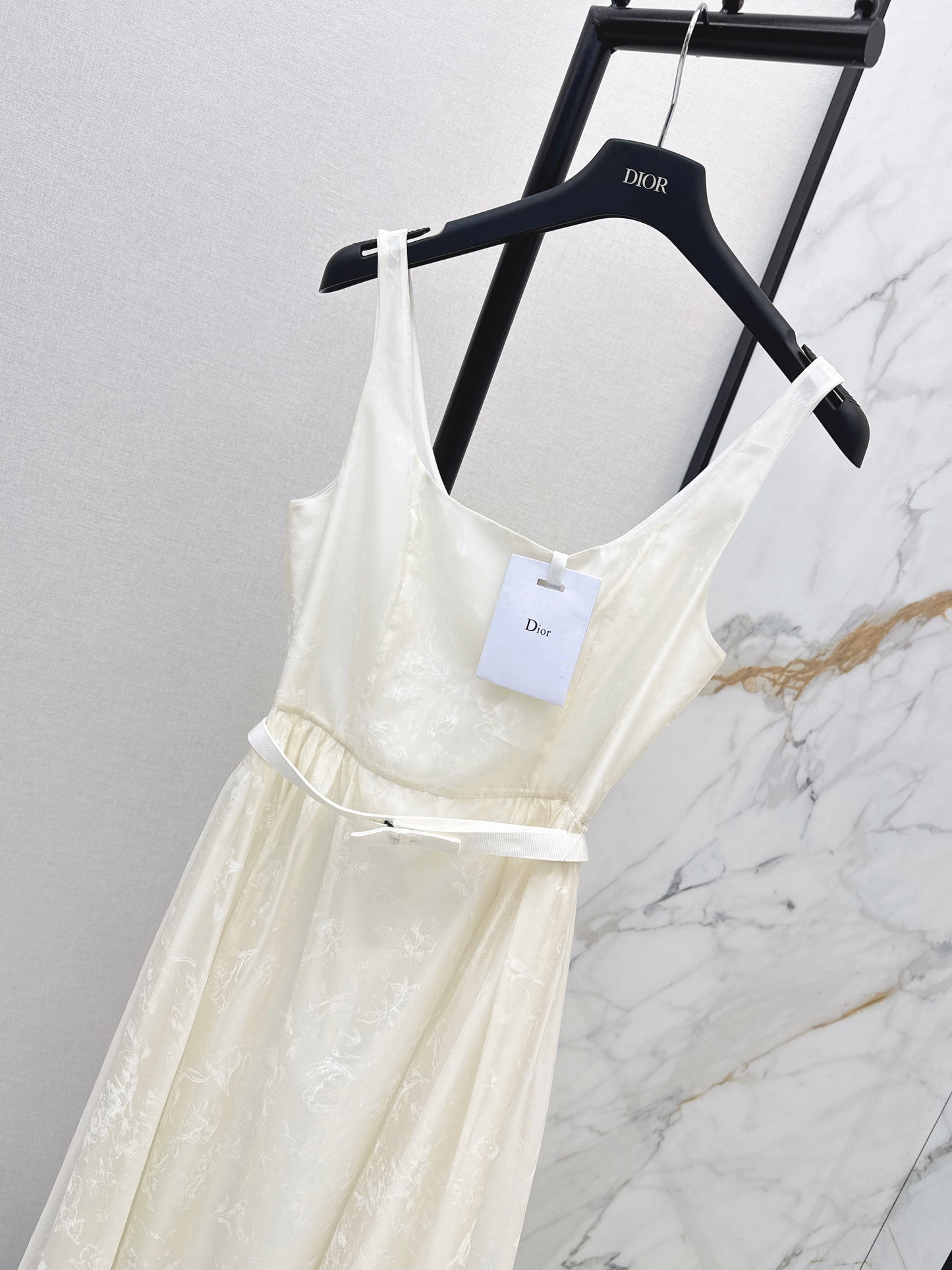 26SS New Jacquard Square Neck Long Dress