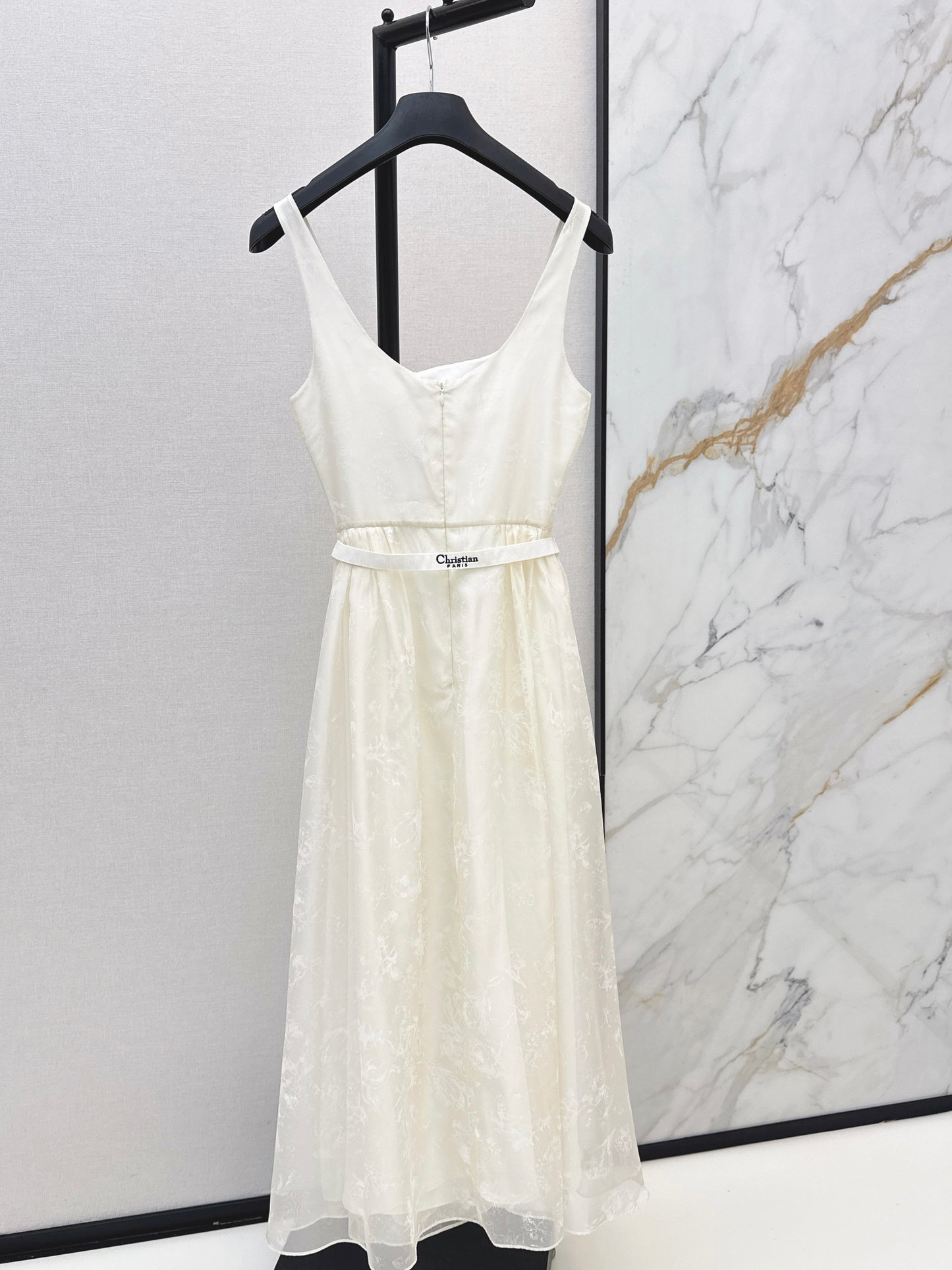 26SS New Jacquard Square Neck Long Dress