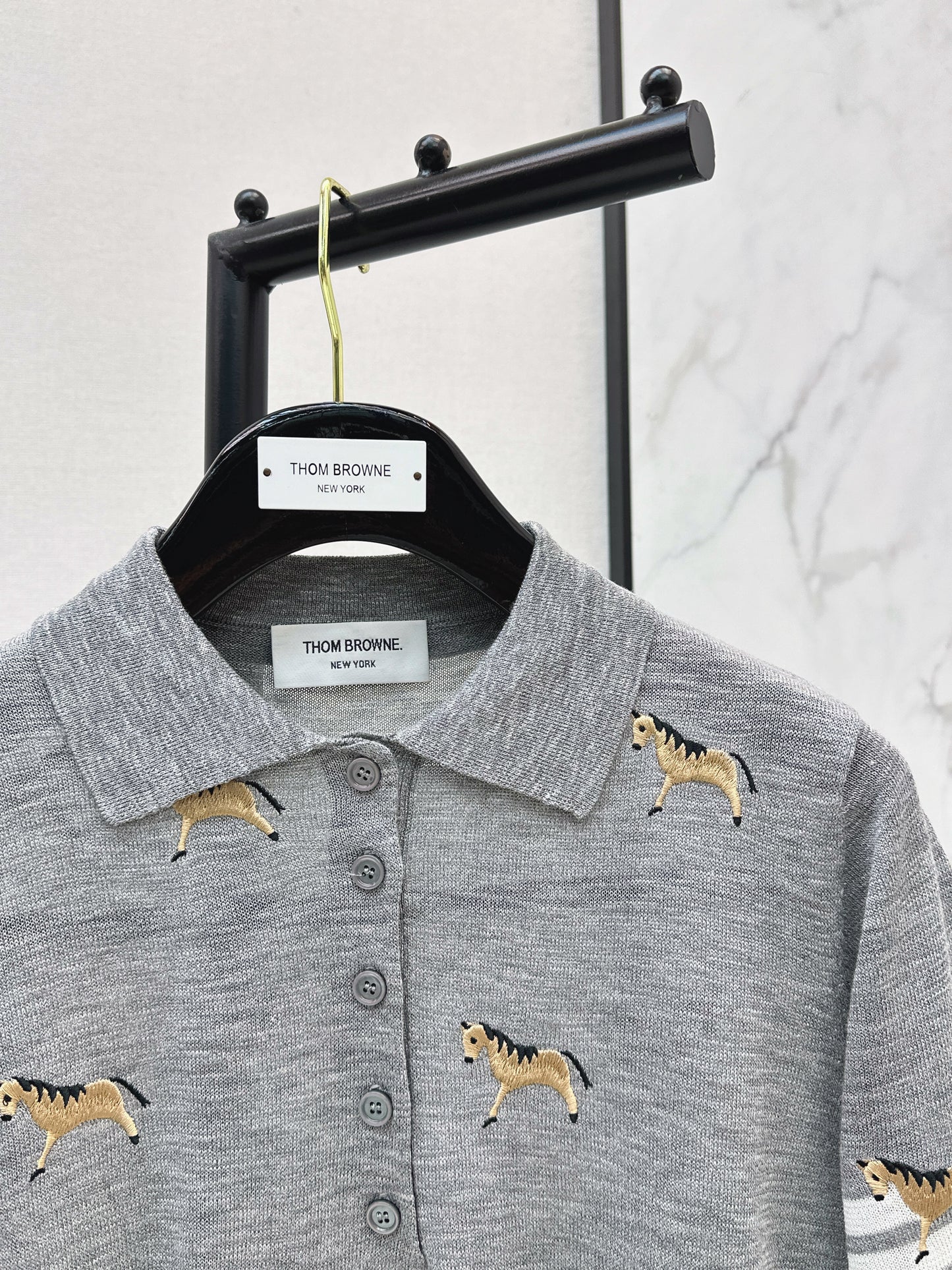 26SS NEW Puppy Embroidery Slim Fit Short Sleeve Knit Sweater