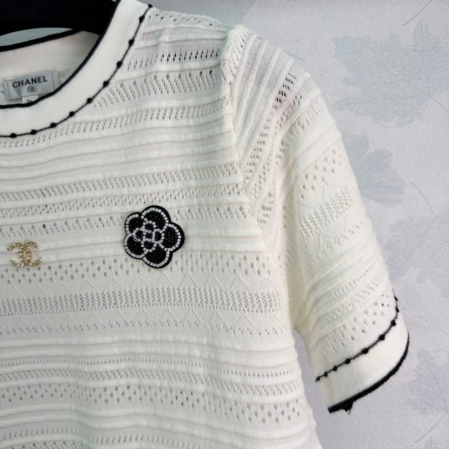 26SS NEW Camellia Hollow-Out Knit Short-Sleeve