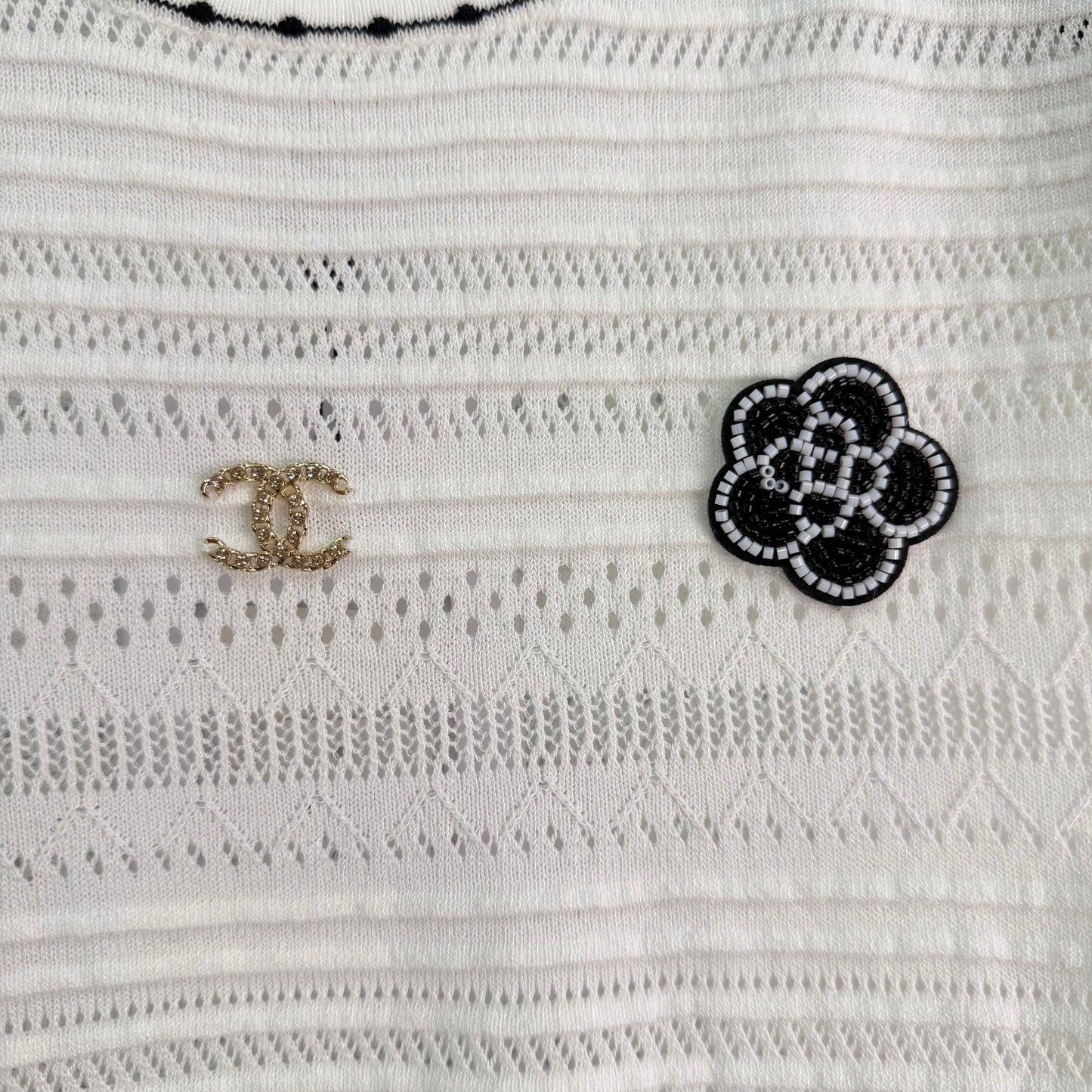 26SS NEW Camellia Hollow-Out Knit Short-Sleeve