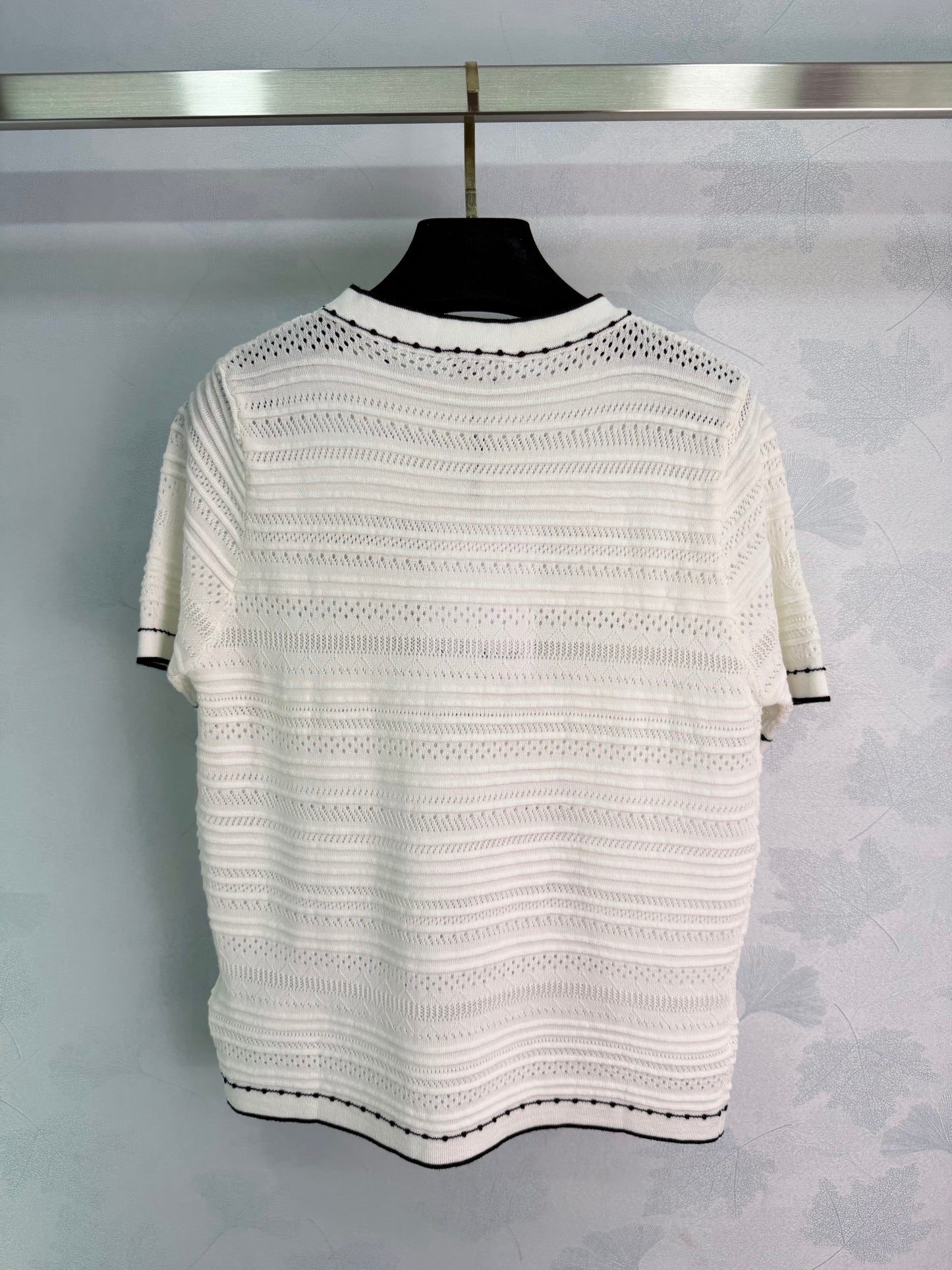 26SS NEW Camellia Hollow-Out Knit Short-Sleeve