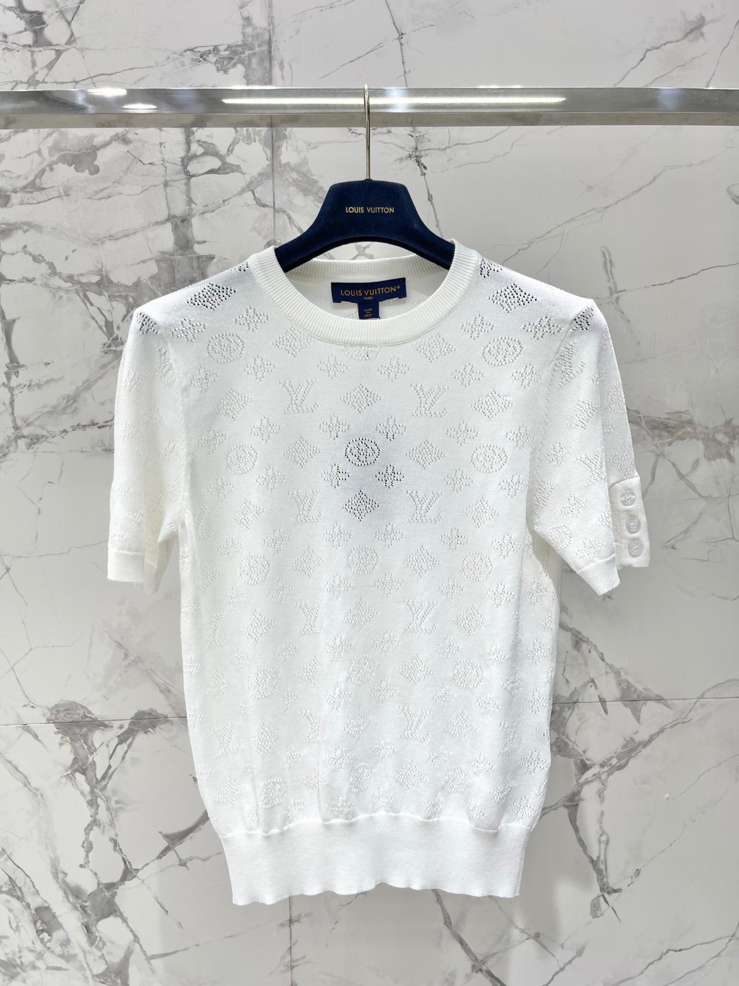 26SS NEW Hollow-out Round Neck Knit Short Sleeve