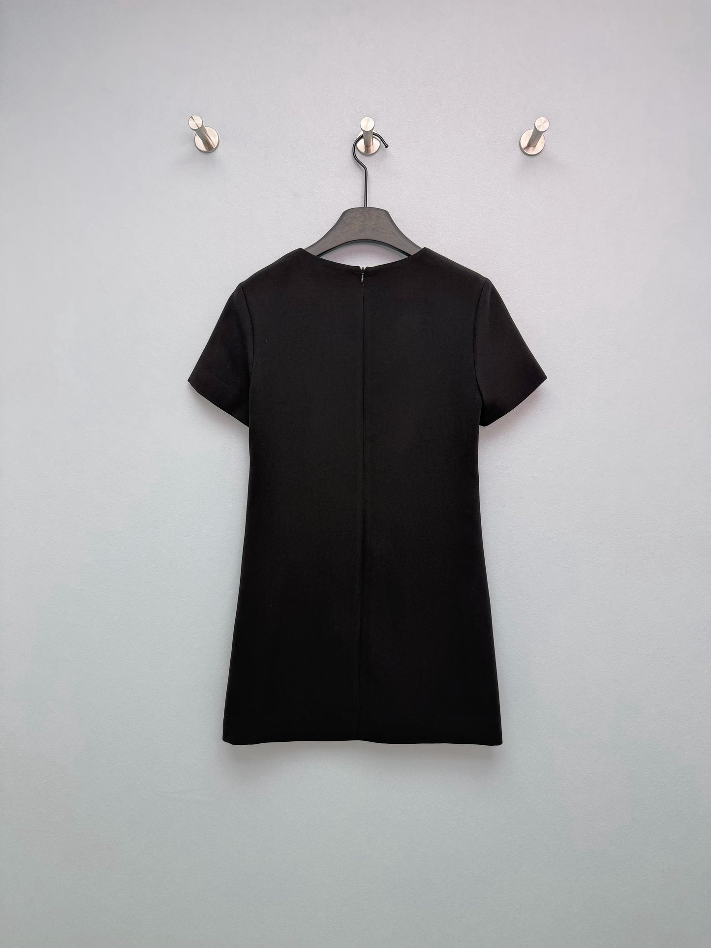 26SS NEW Black V-neck Hollowed-out Bow Short Dress