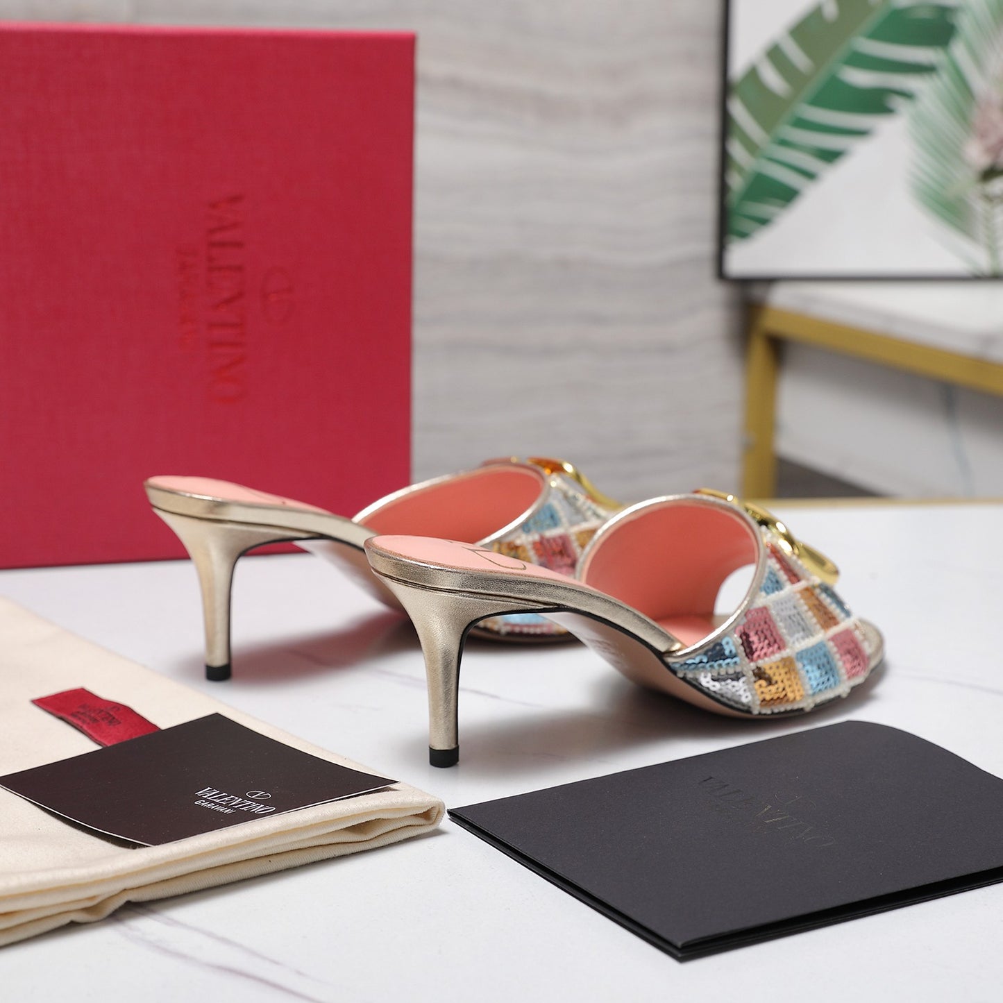 26ss Metallic Sequin High-Heeled Sandals