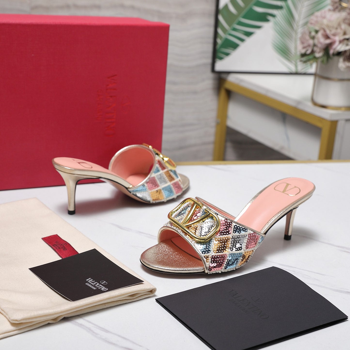 26ss Metallic Sequin High-Heeled Sandals