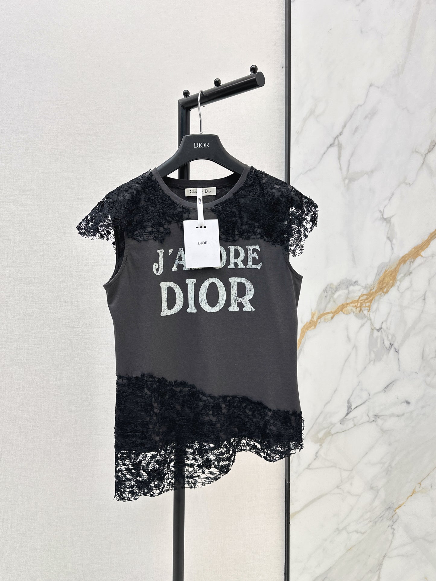 26SS New Lace Trim Patchwork T-Shirt