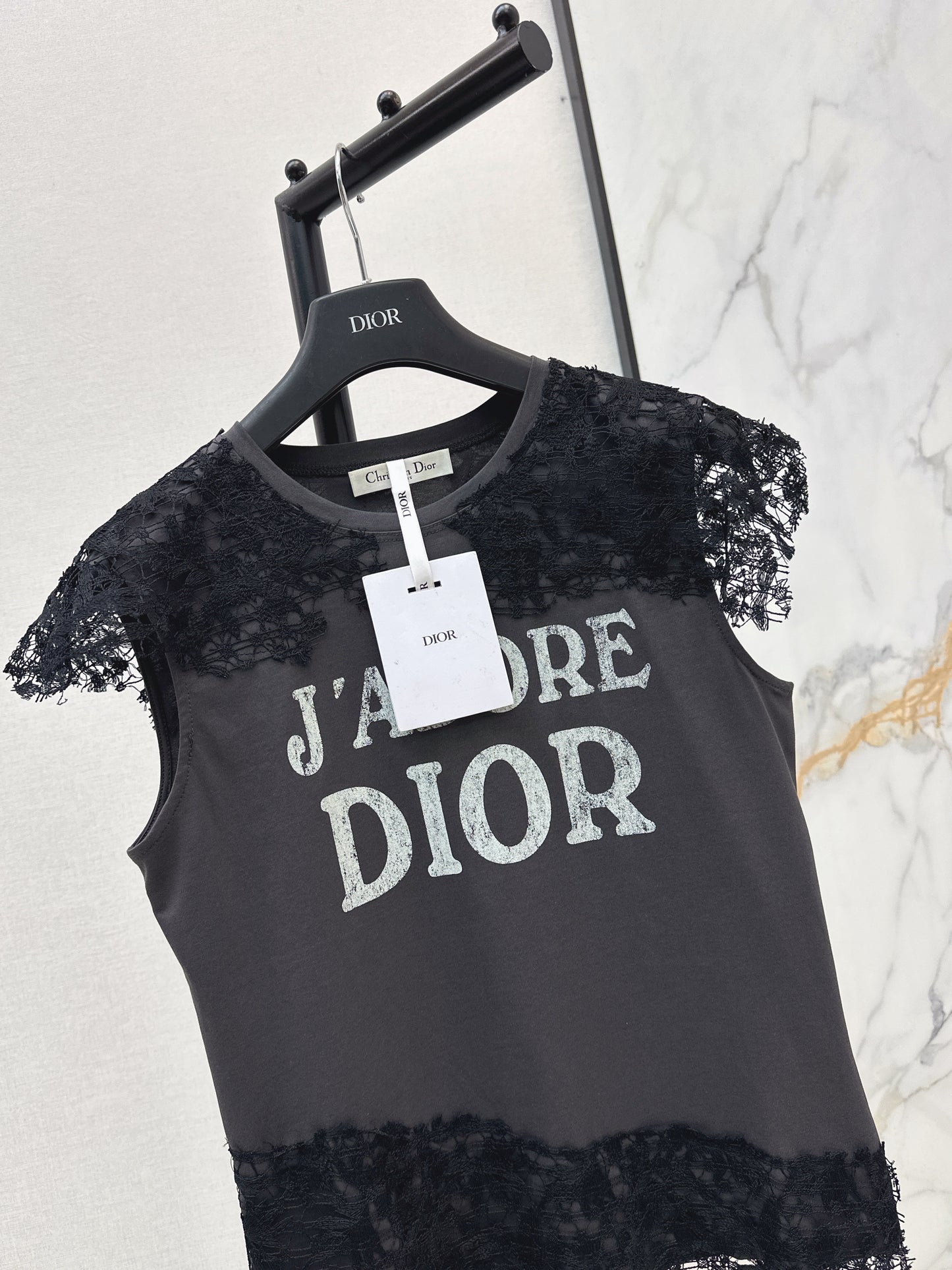 26SS New Lace Trim Patchwork T-Shirt