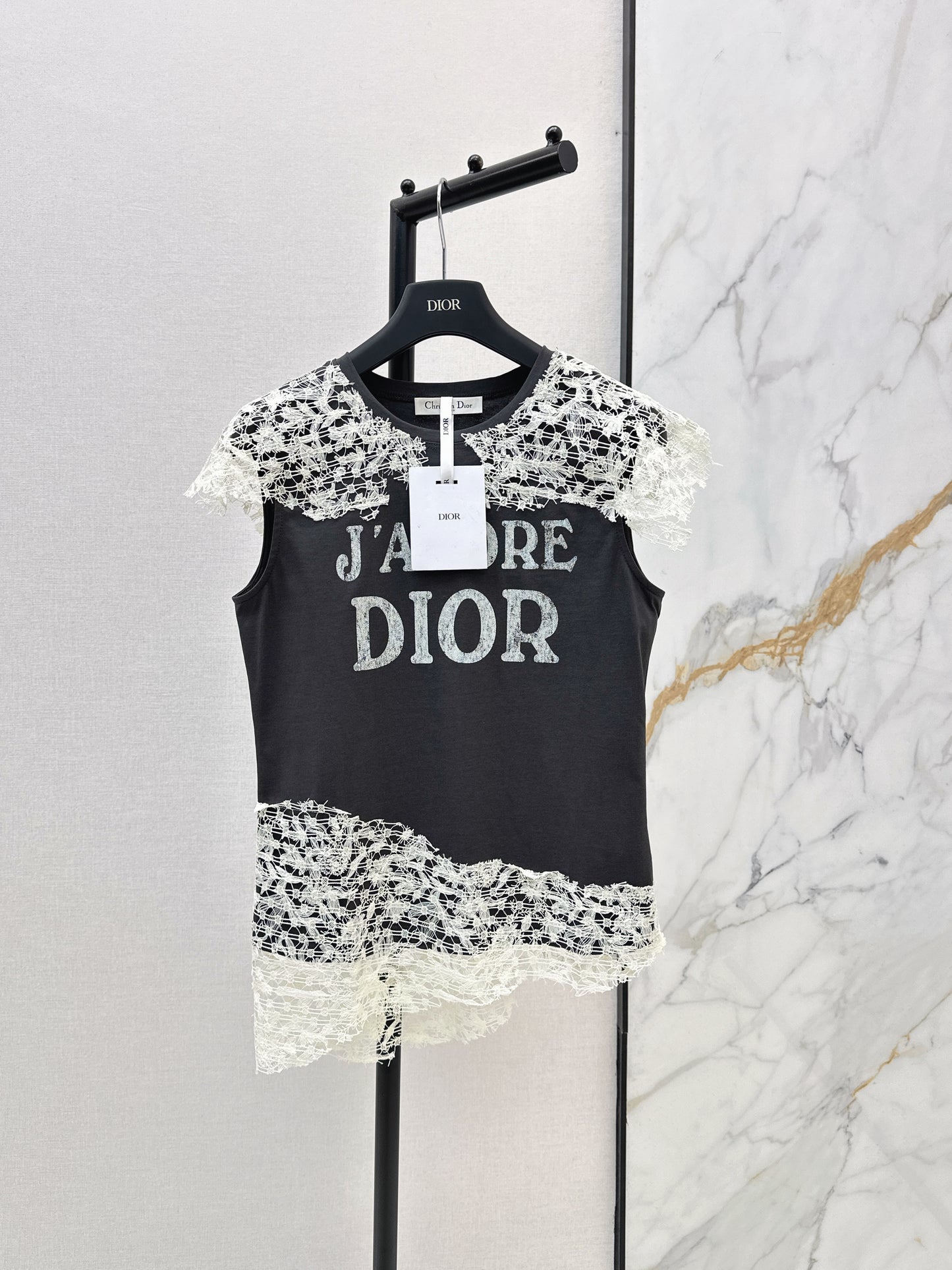 26SS New Lace Trim Patchwork T-Shirt