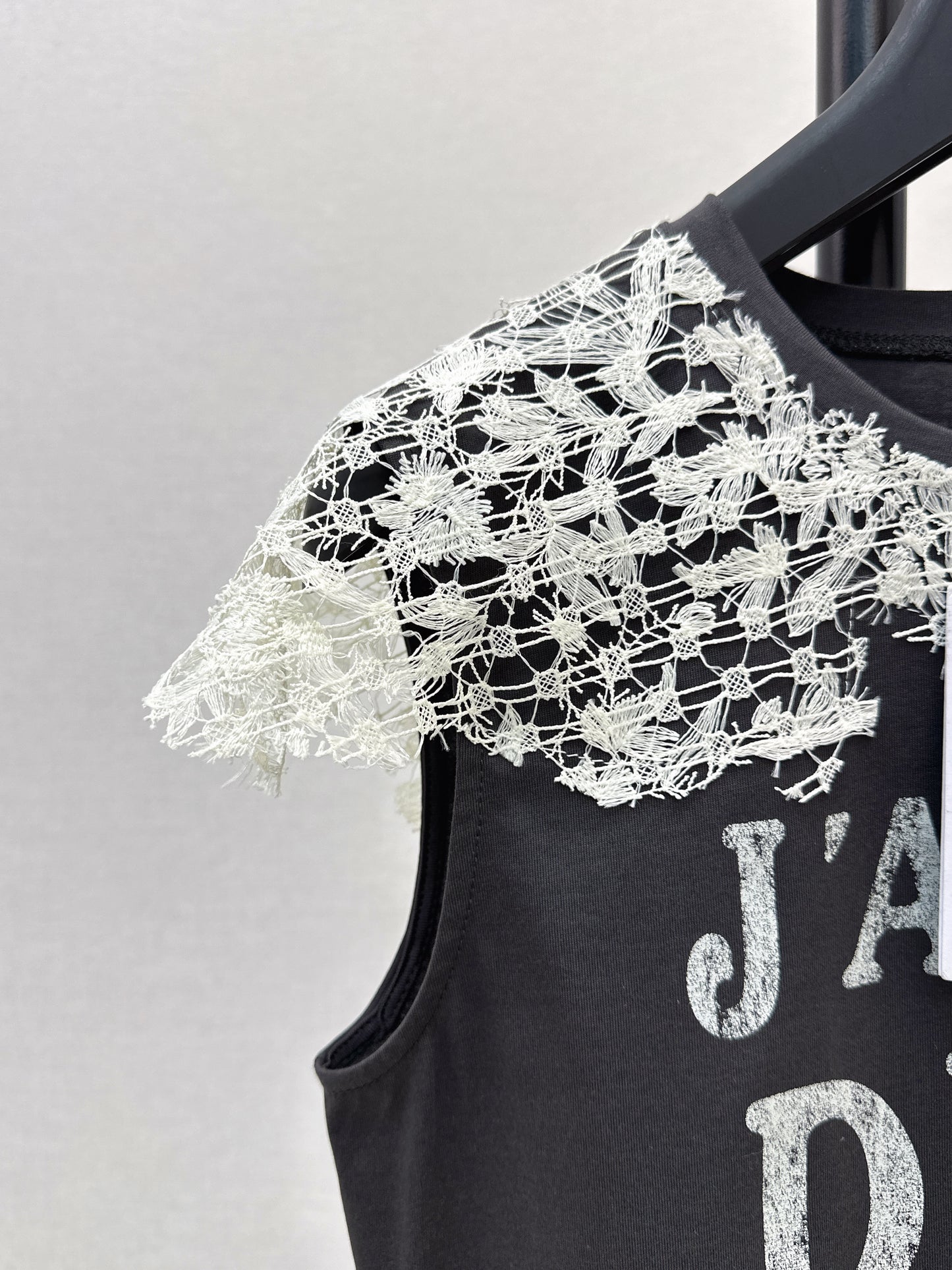 26SS New Lace Trim Patchwork T-Shirt