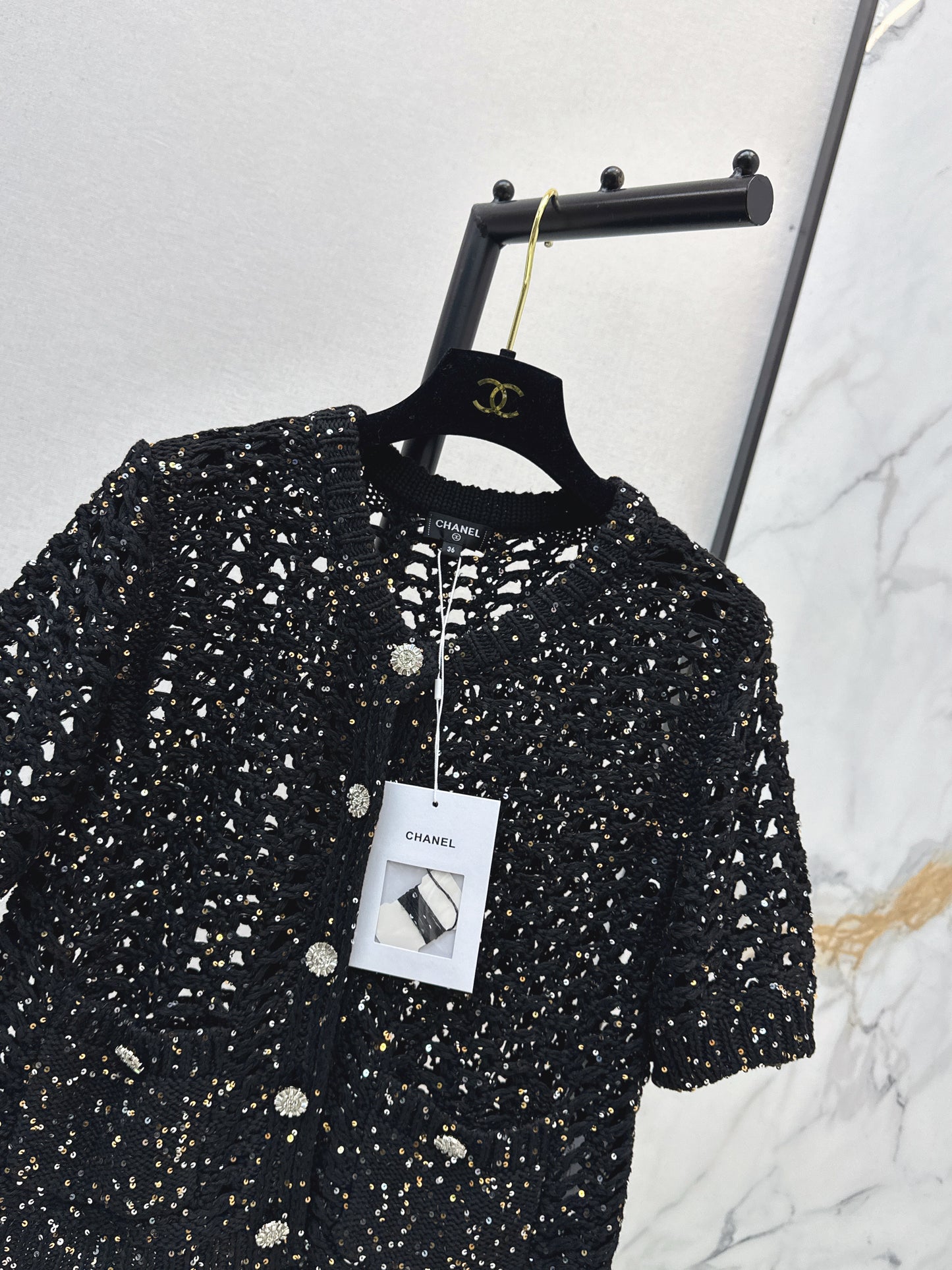 26SS New Colorful Sequin Knit Cardigan