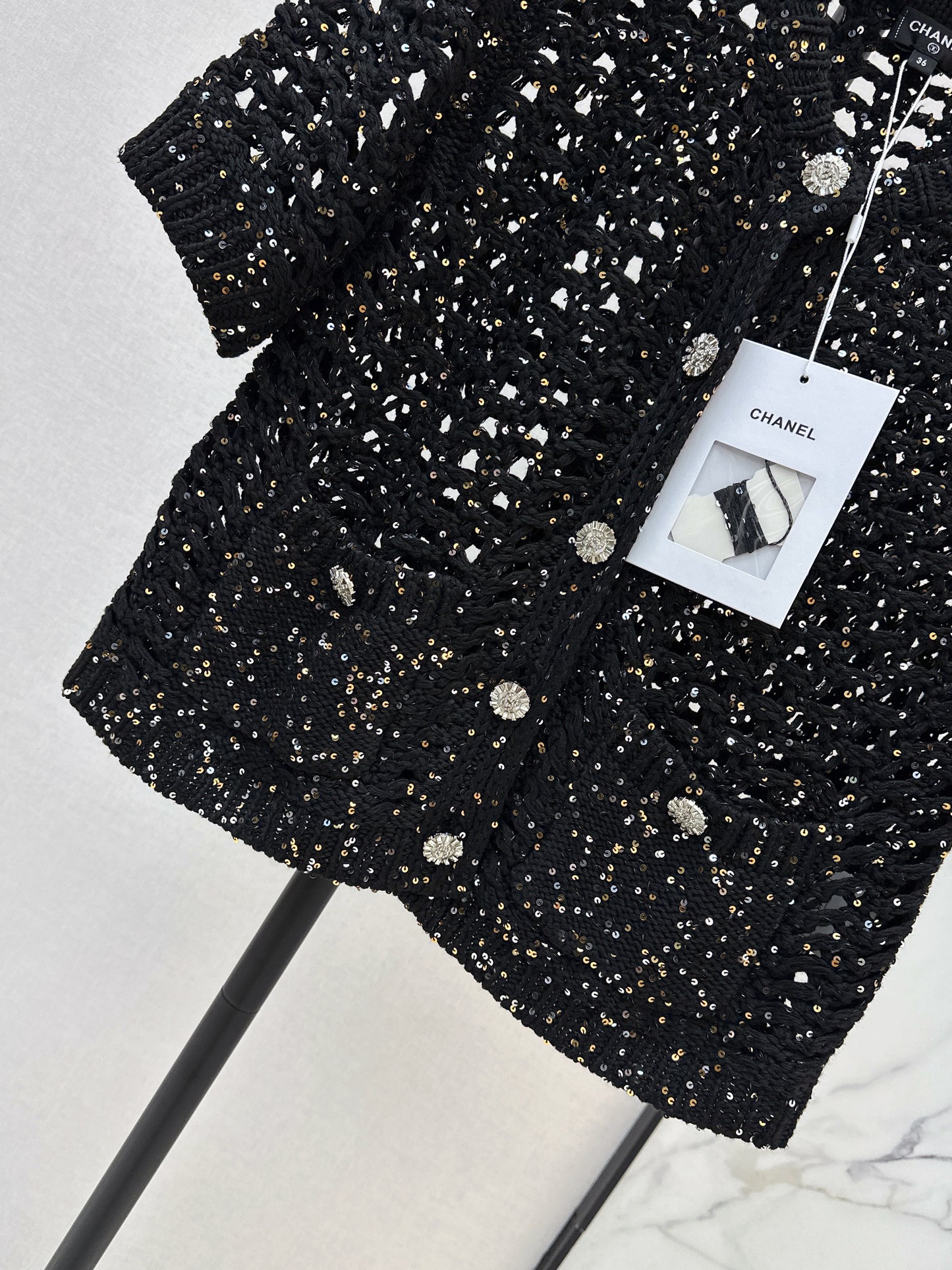 26SS New Colorful Sequin Knit Cardigan