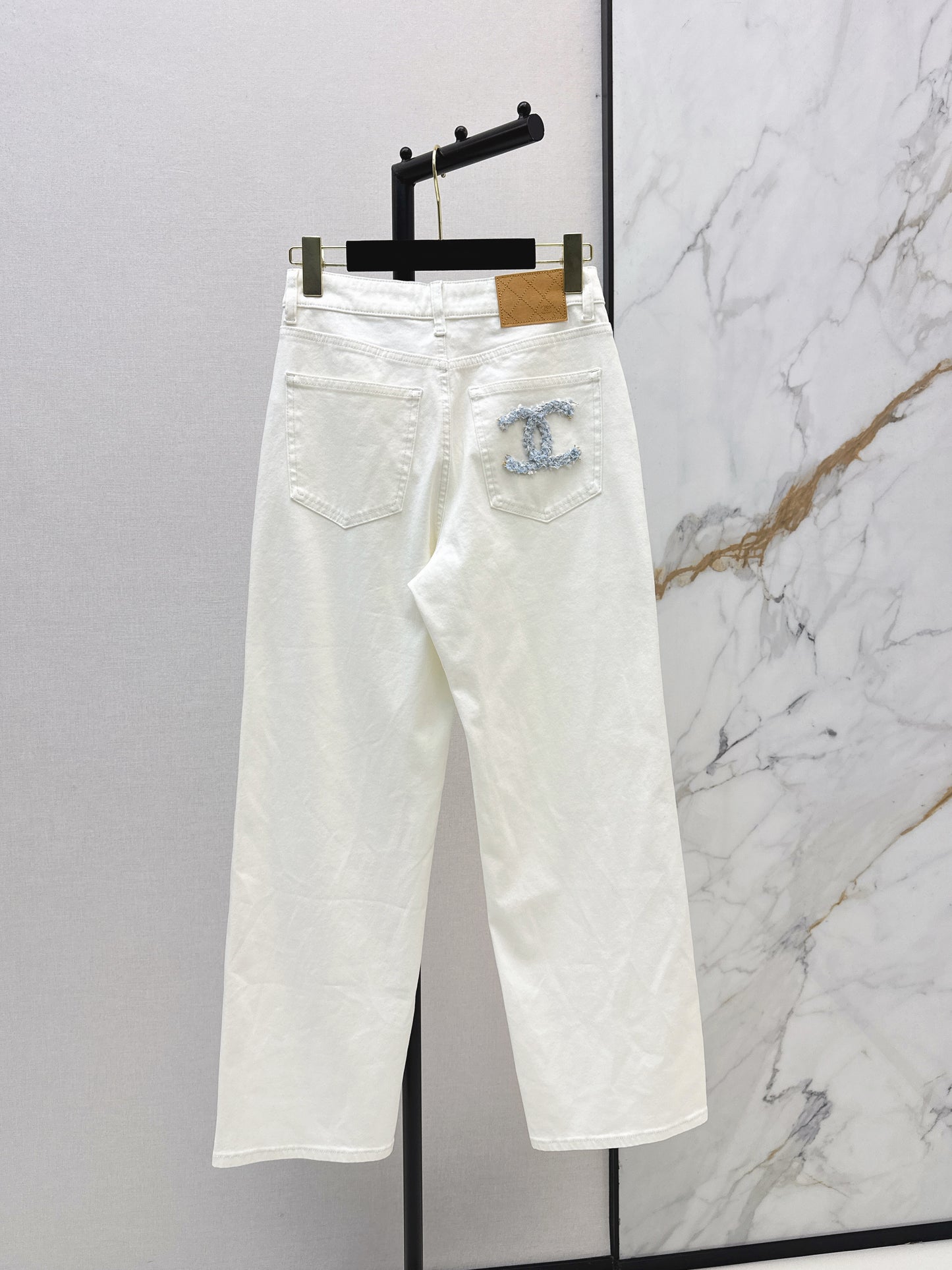 26SS New White High-Waisted Wide-Leg Jeans