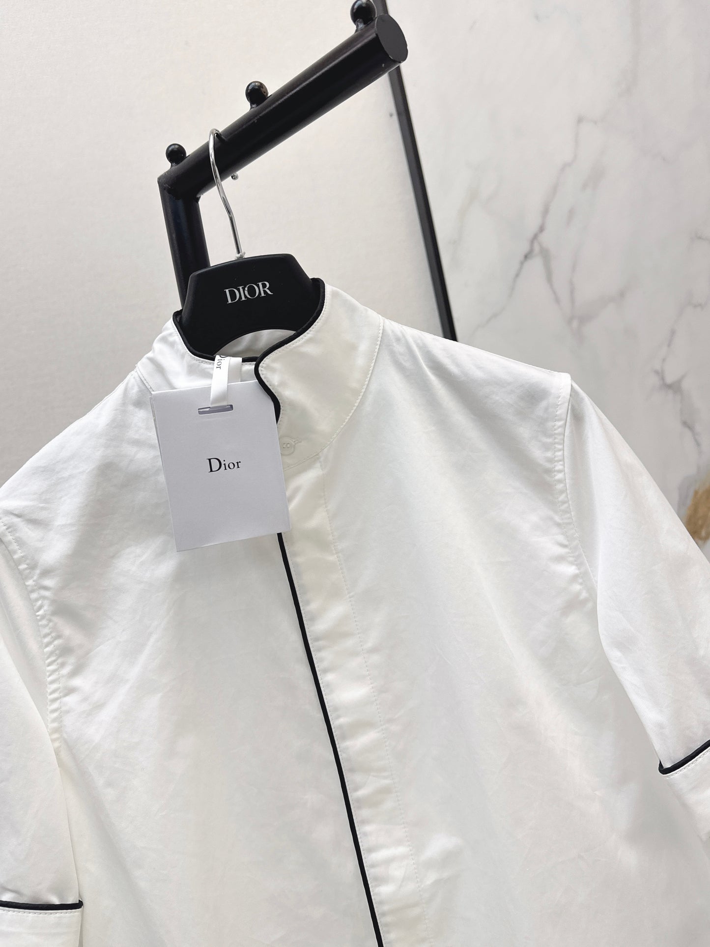 26SS — Retro Stand-Collar Shirt with Contrast Piping Trim