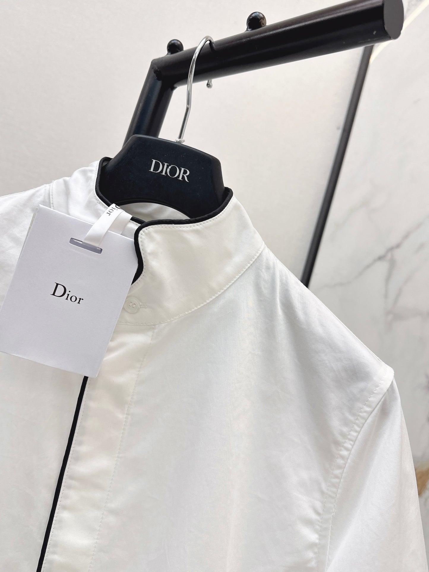 26SS — Retro Stand-Collar Shirt with Contrast Piping Trim