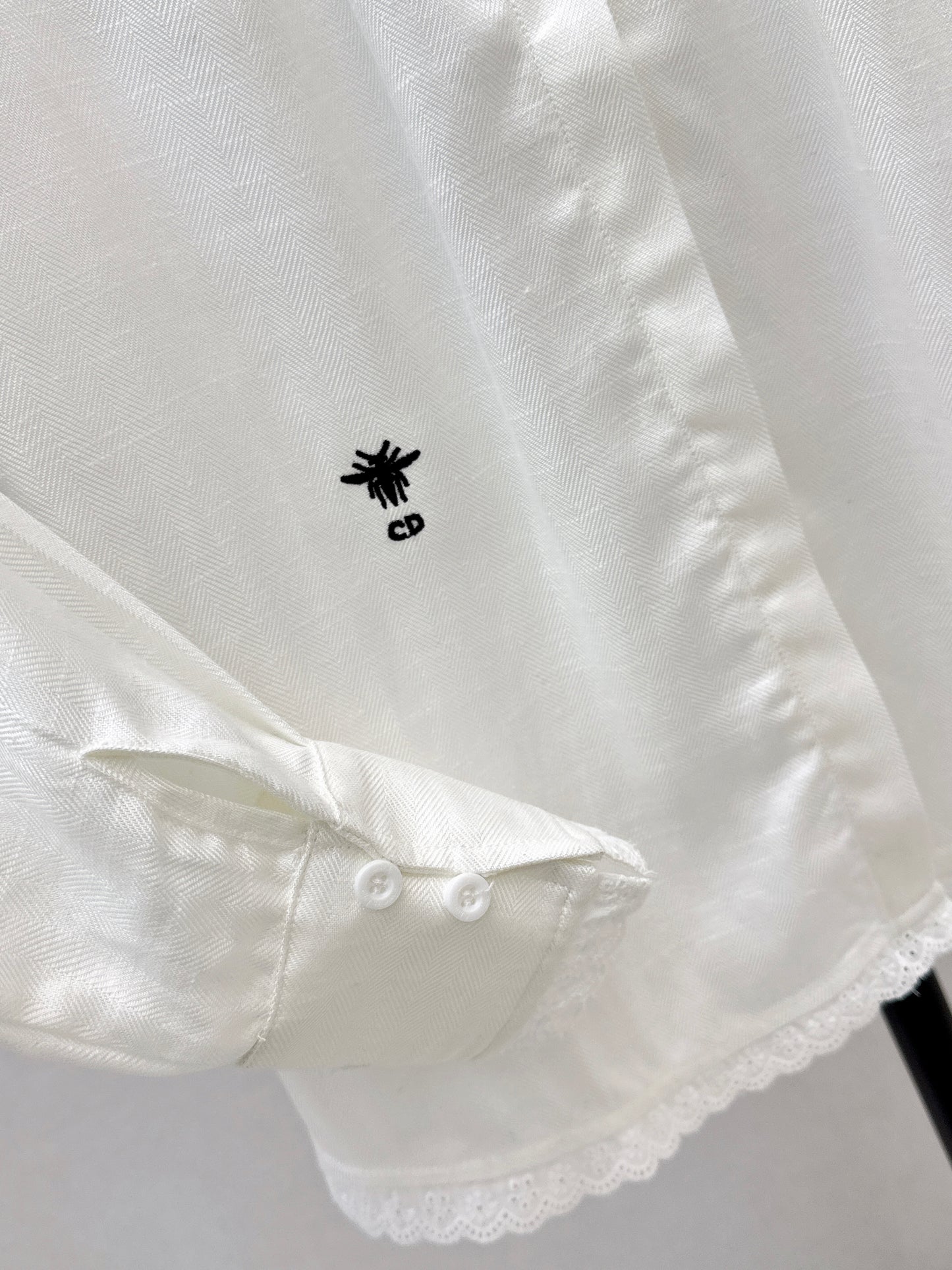 26SS — Bee-Embroidered Stand-Collar Shirt