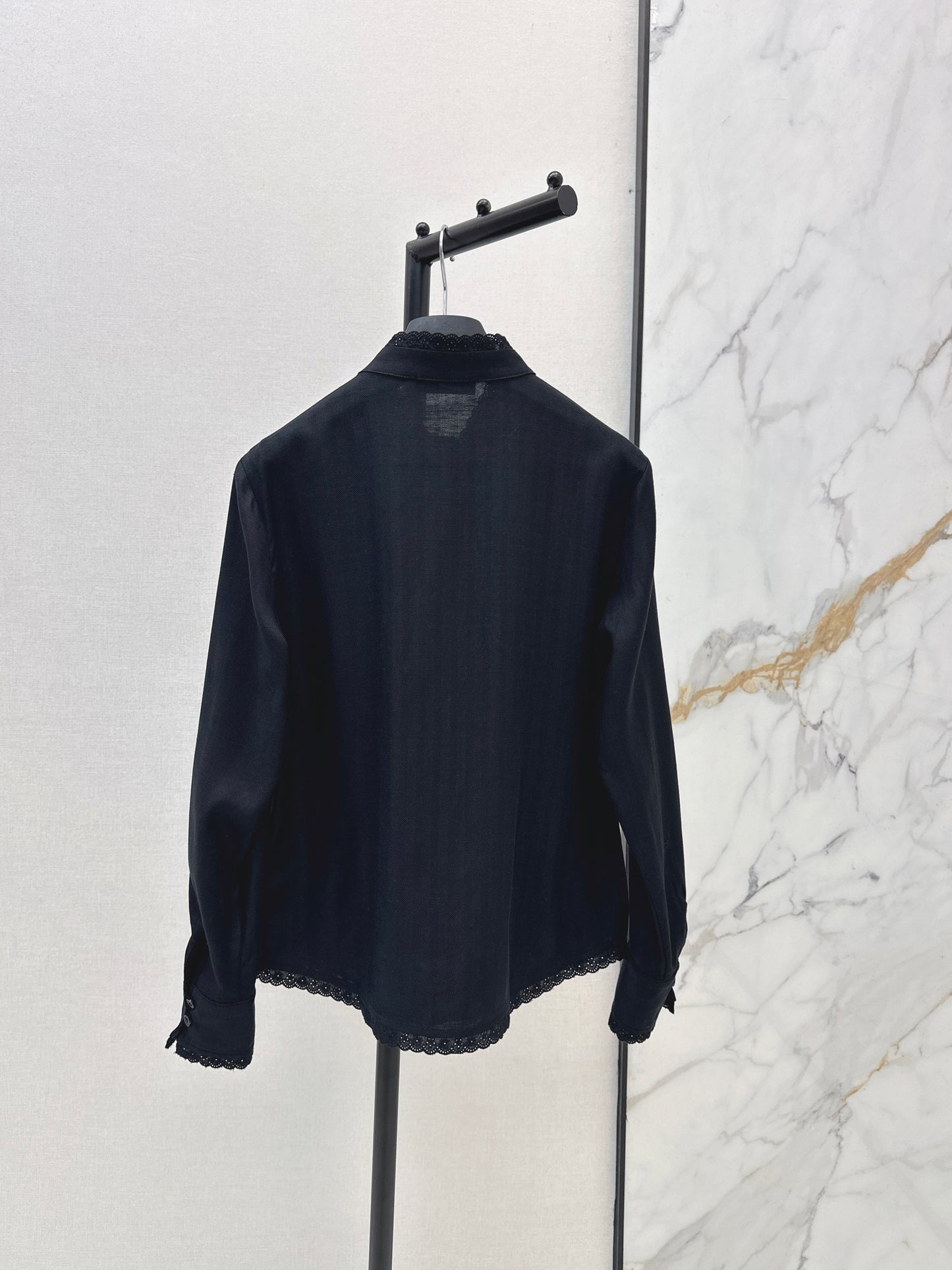26SS — Bee-Embroidered Stand-Collar Shirt