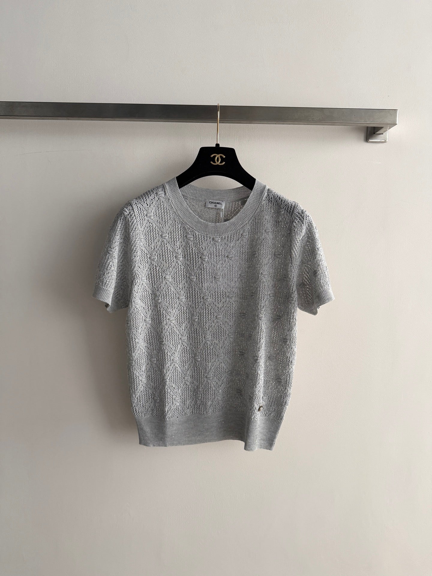 26SS — Open-Knit Short-Sleeve Top