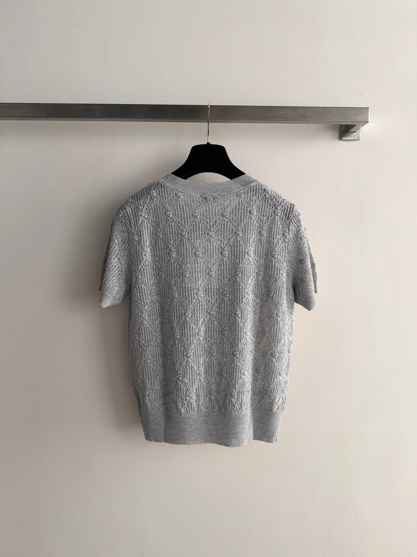 26SS — Open-Knit Short-Sleeve Top