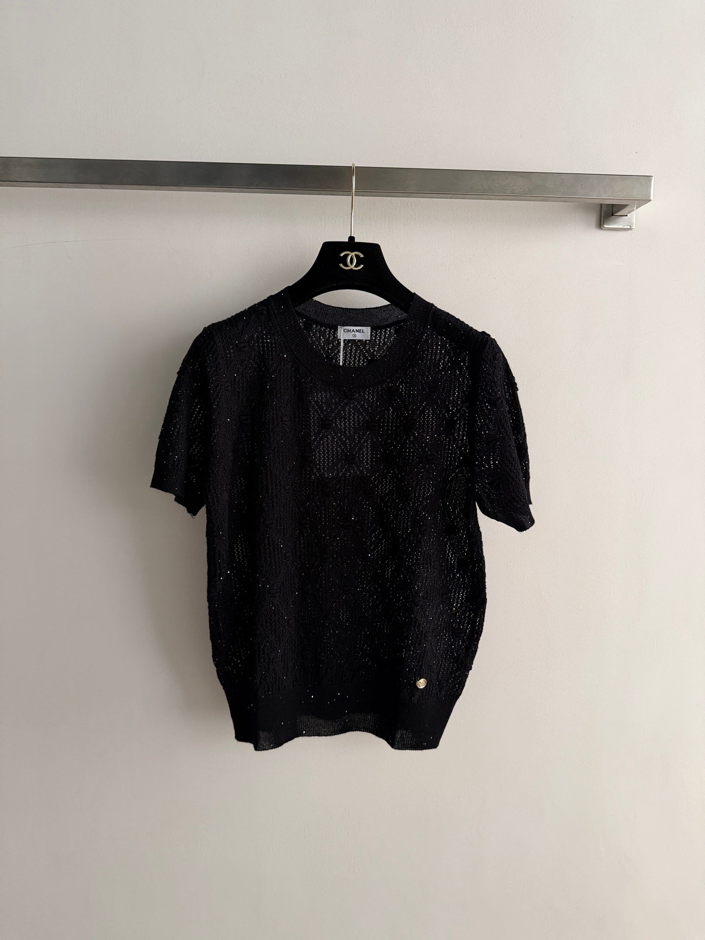 26SS — Open-Knit Short-Sleeve Top