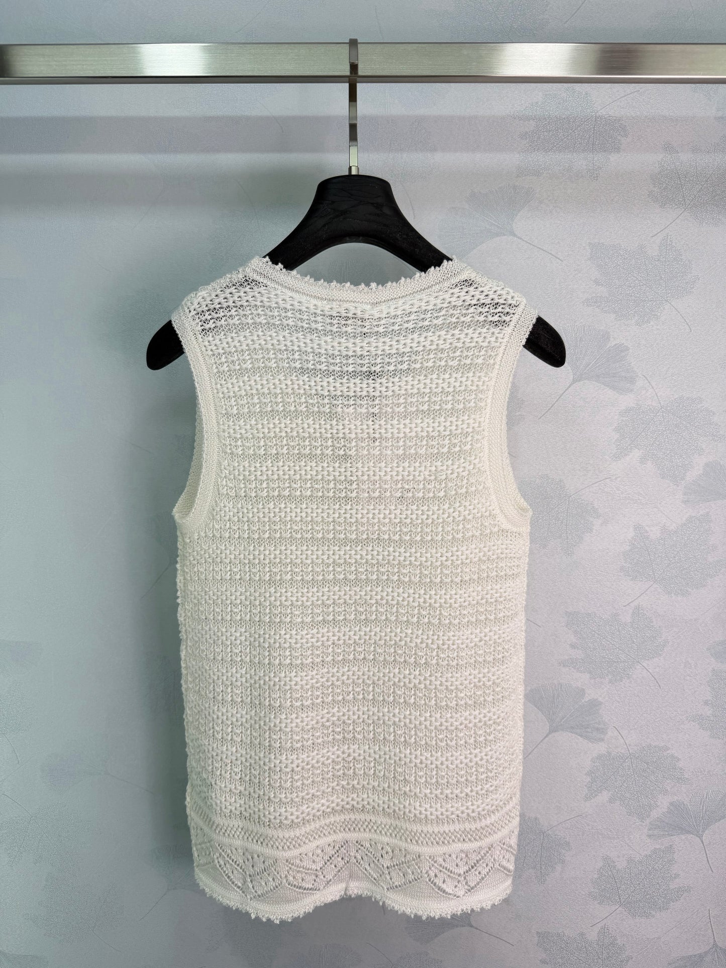 26  New White Open-Knit Vest