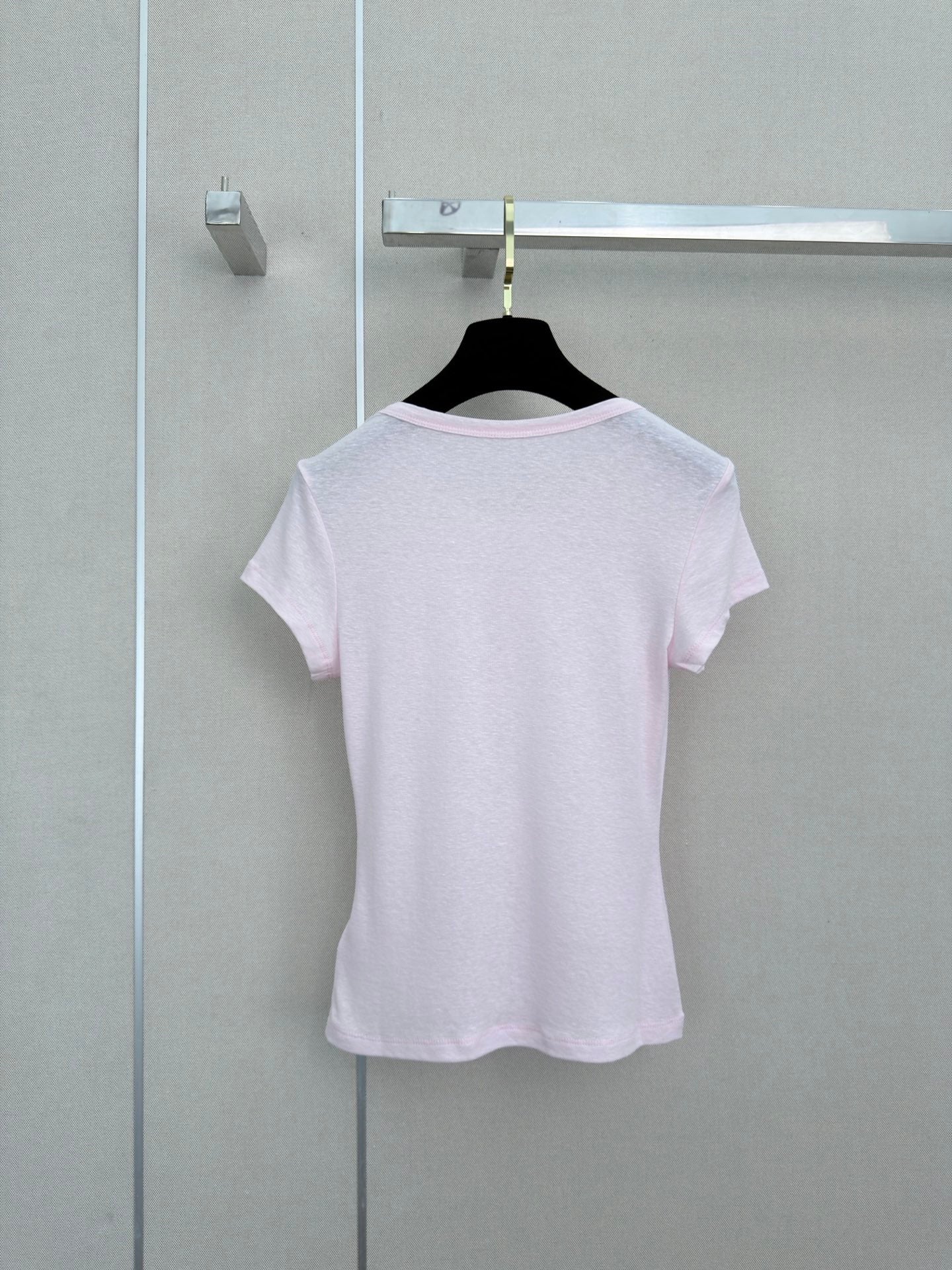 26 New Style: Beaded & Sequined Letter Crewneck Short-Sleeve Top