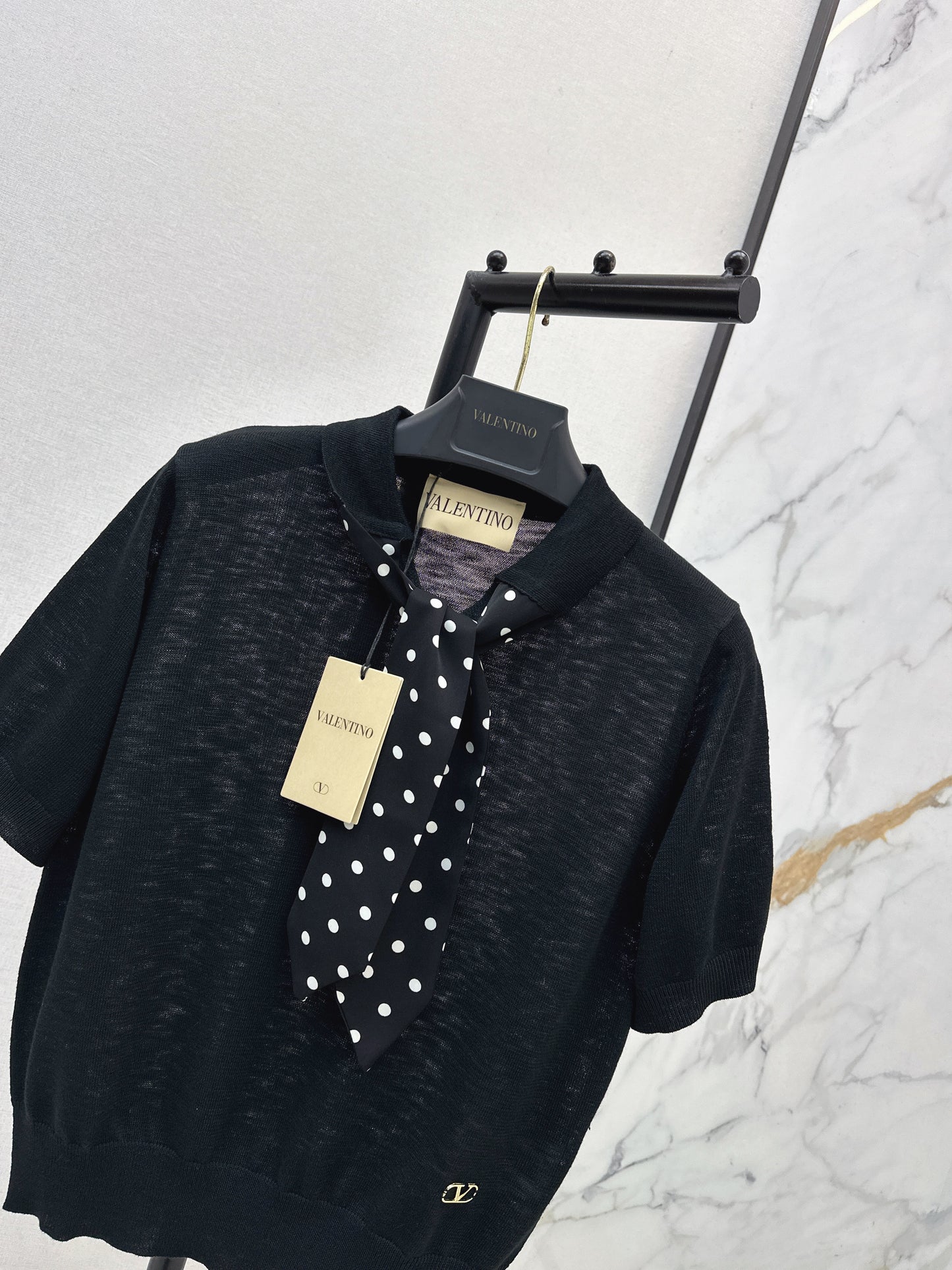 26SS — New Polka-Dot Short-Sleeve Top with Streamers