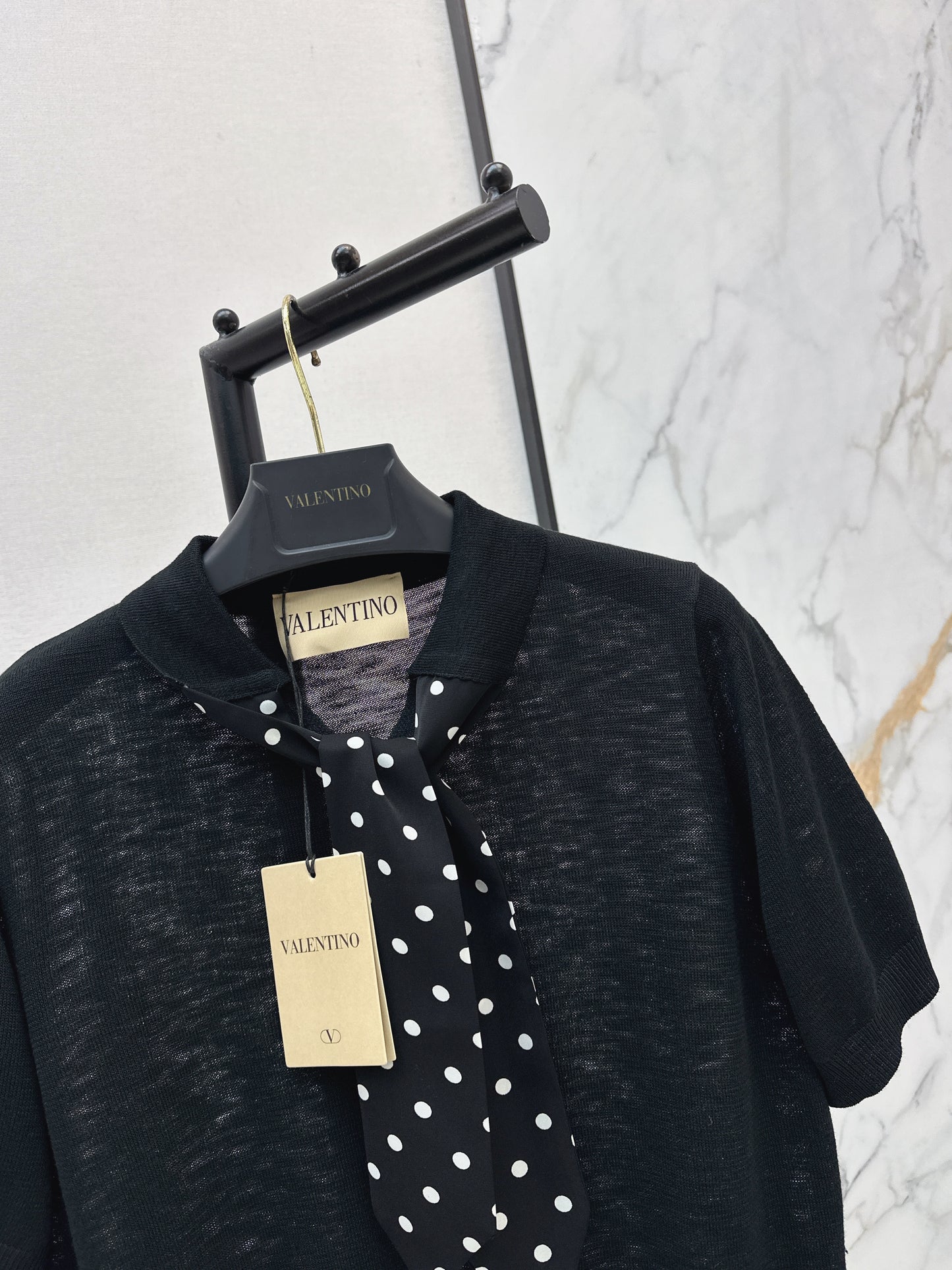 26SS — New Polka-Dot Short-Sleeve Top with Streamers