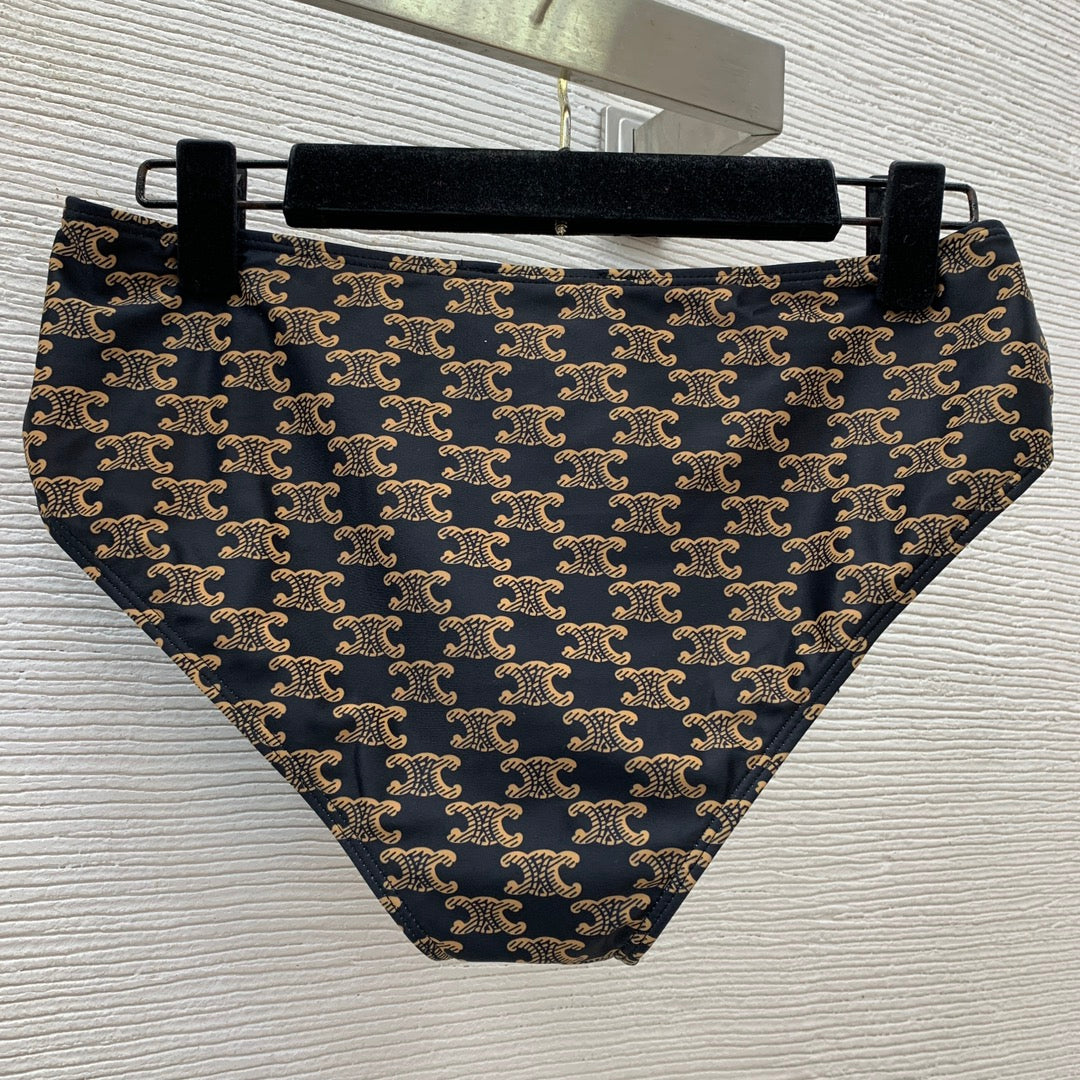 Classic Accessory-Embellished, Strappy Halter-Neck Two-Piece Swimsuit