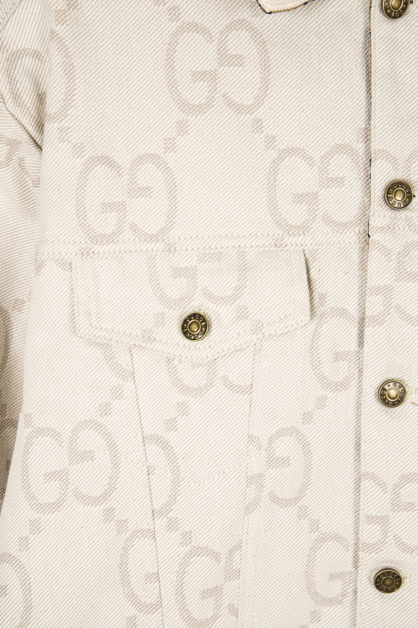 Ivory White Jacquard Denim Jacket