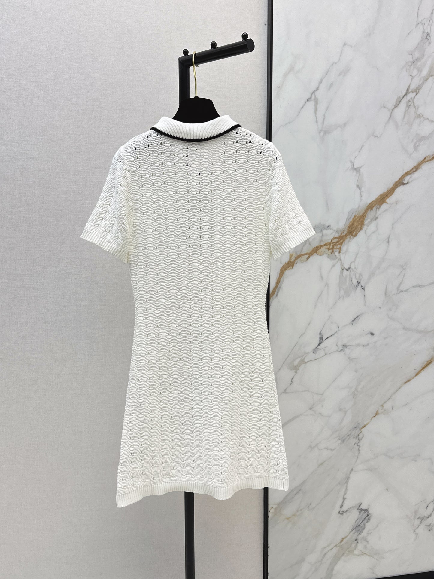 26SS — New Hollow-out Knit Short-sleeved Dress