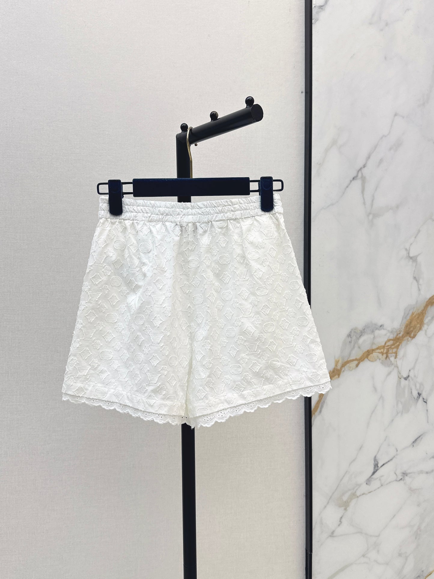 26SS — New M Jacquard Pure Cotton White Lace Shorts